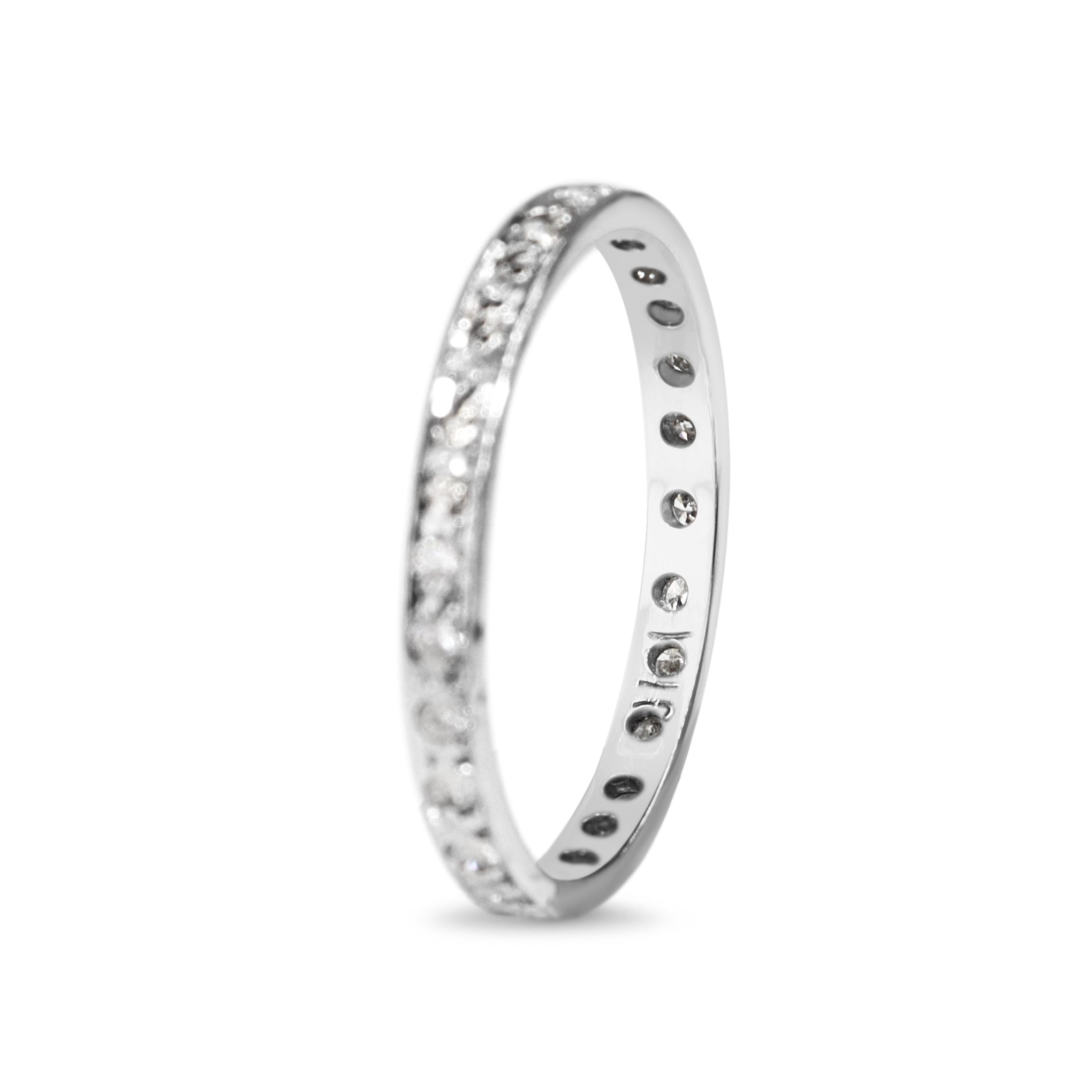 18ct White Gold All Round Diamond Band Ring