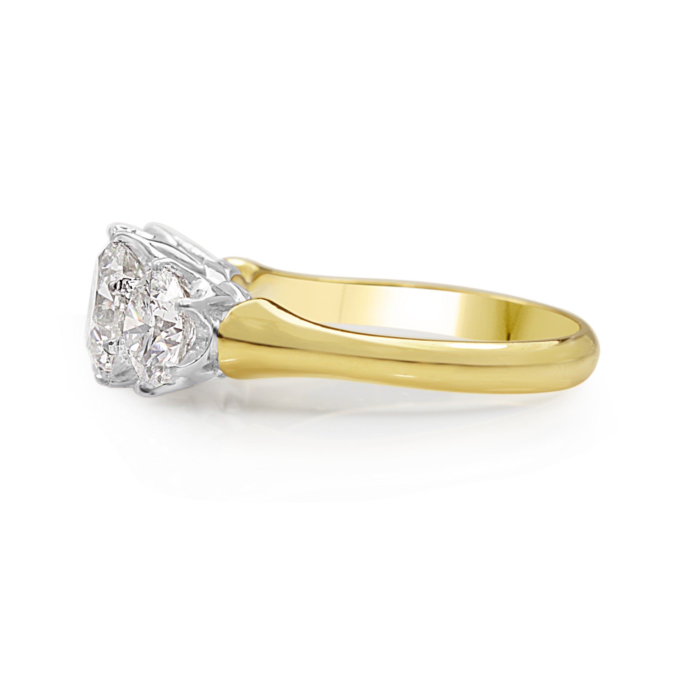 18ct Yellow & White Gold 3 Stone Diamond Ring