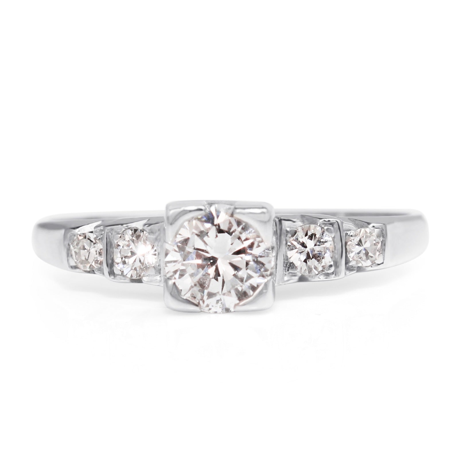 14ct White Gold Palladium Diamond Engagement Ring – Solitaire Diamond Jewellery Melbourne Australia