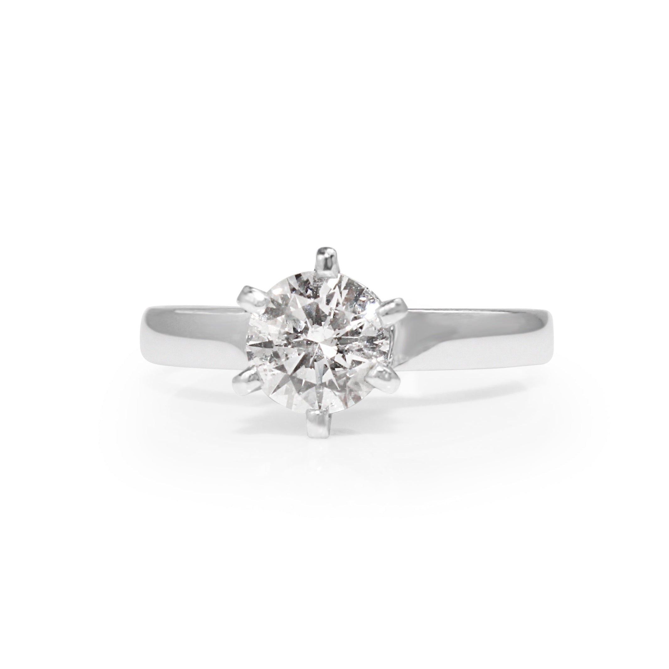 18ct White Gold Diamond Solitaire Engagement Ring – Round Brilliant Diamond Engagement Jewellery Australia