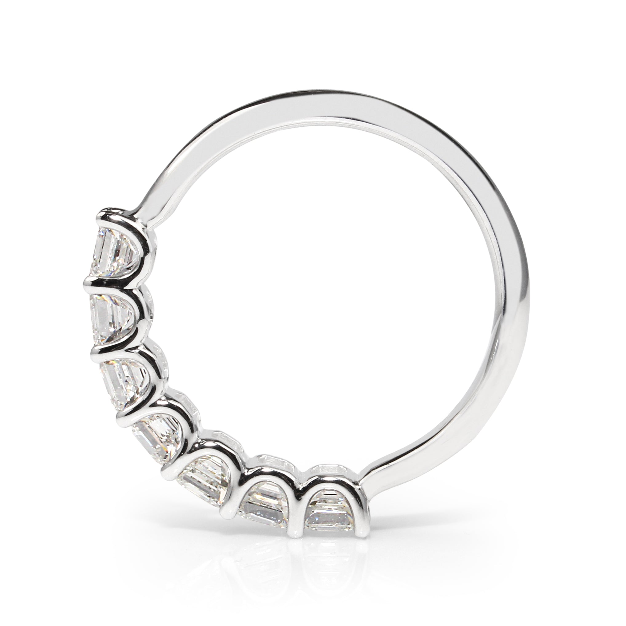 18ct White Gold Asscher Diamond Band – 1.28ct