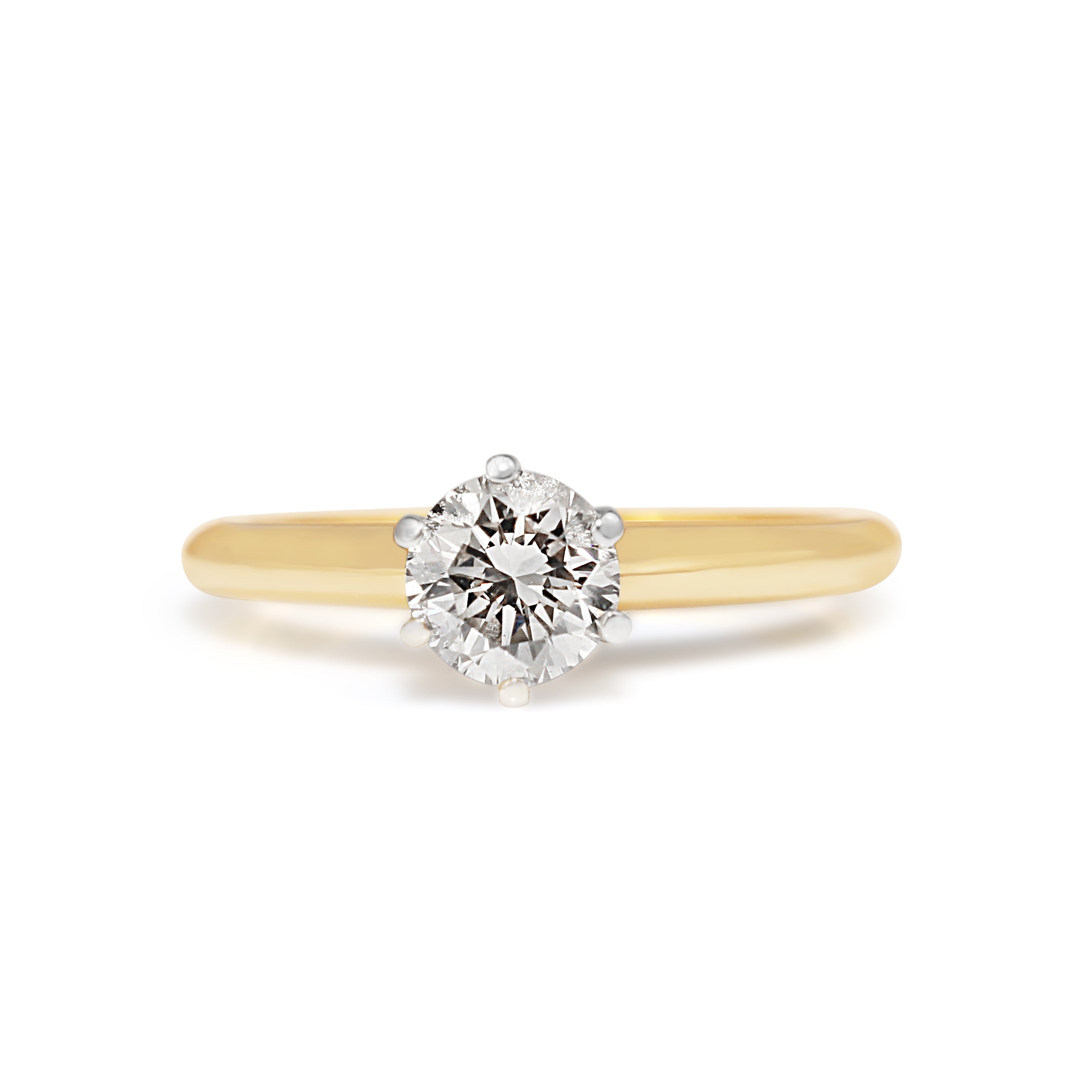 18ct yellow and white gold 6‑claw solitaire diamond engagement ring premium Australian jewellery