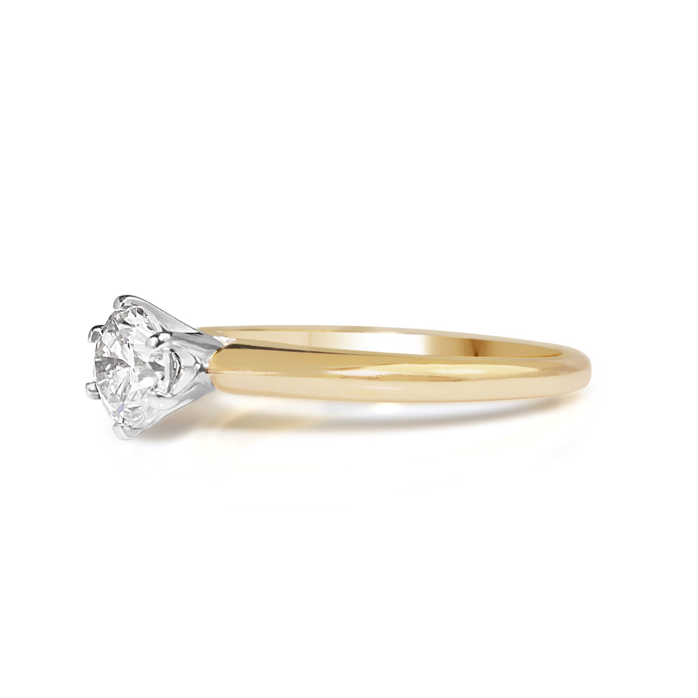 18ct Yellow & White Gold 6‑Claw Solitaire Diamond Engagement Ring