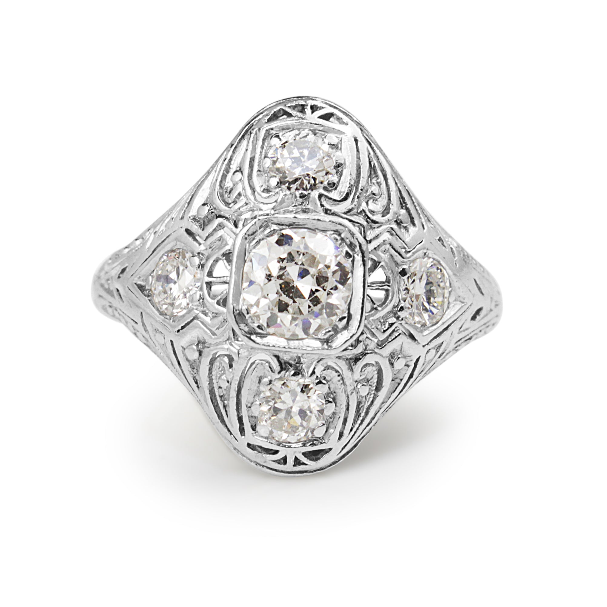 Platinum Art Deco Old Cut Diamond Ring Australia