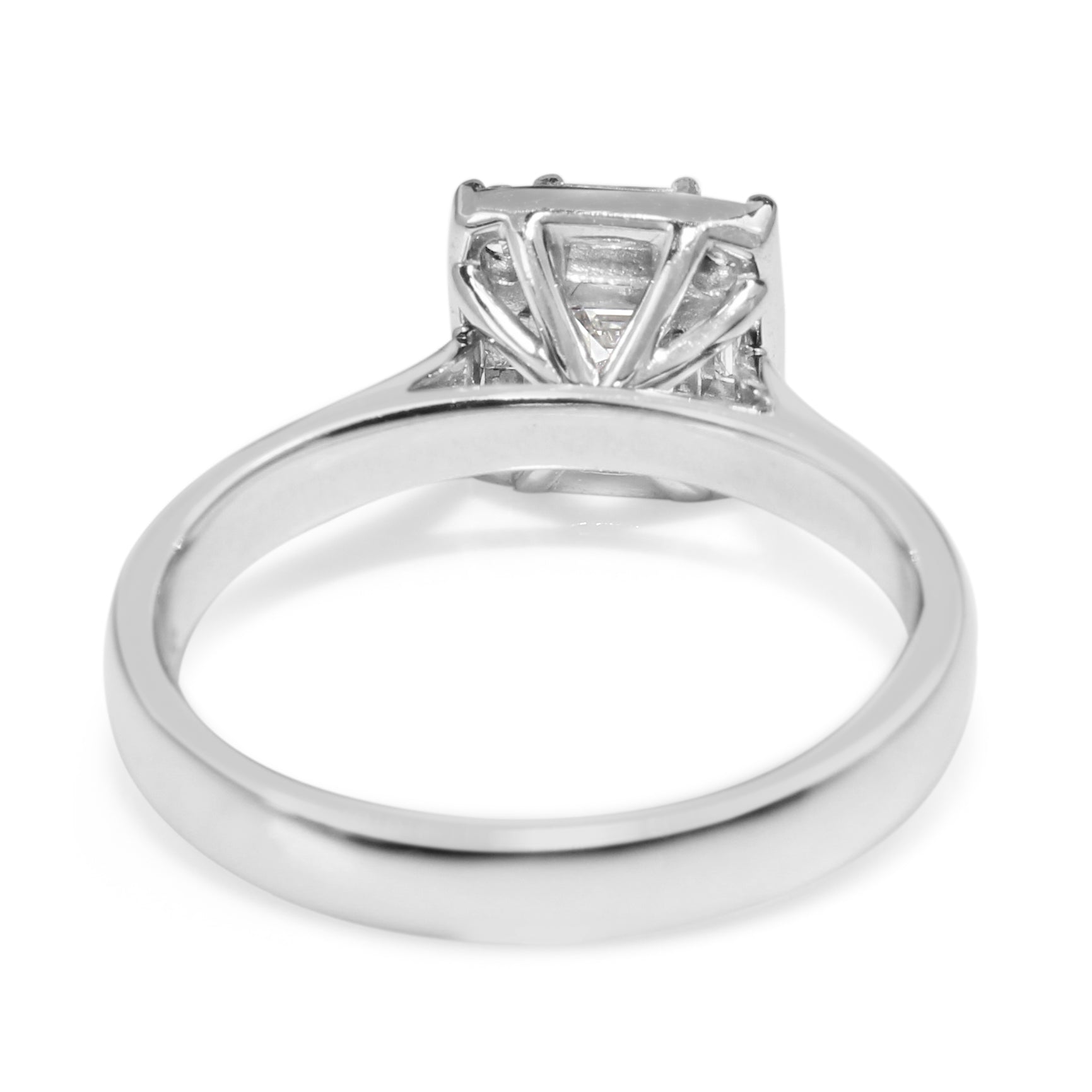 18ct White Gold Asscher Halo Diamond Engagement Ring