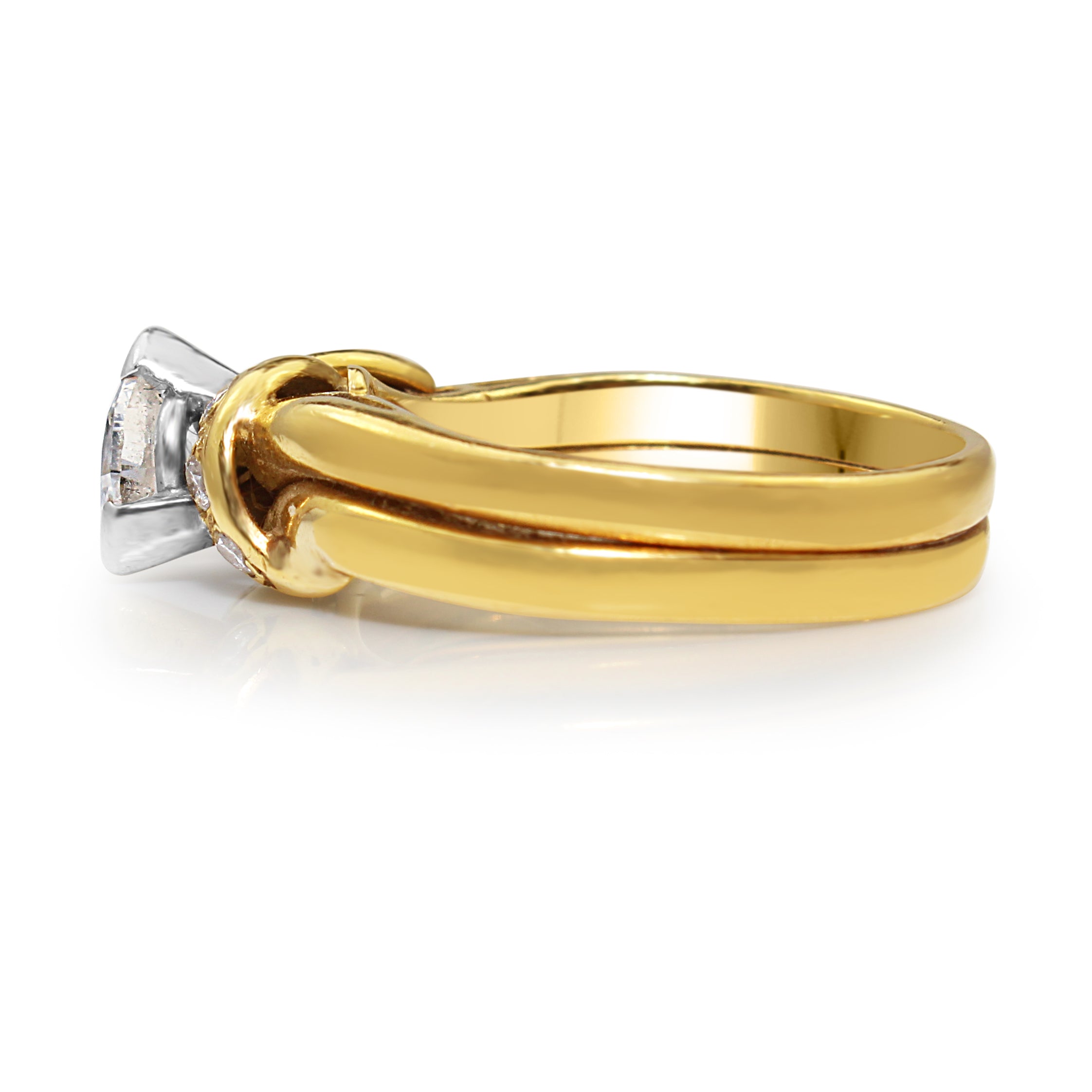 Palladium and 18ct Yellow Gold Marquise Diamond Ring