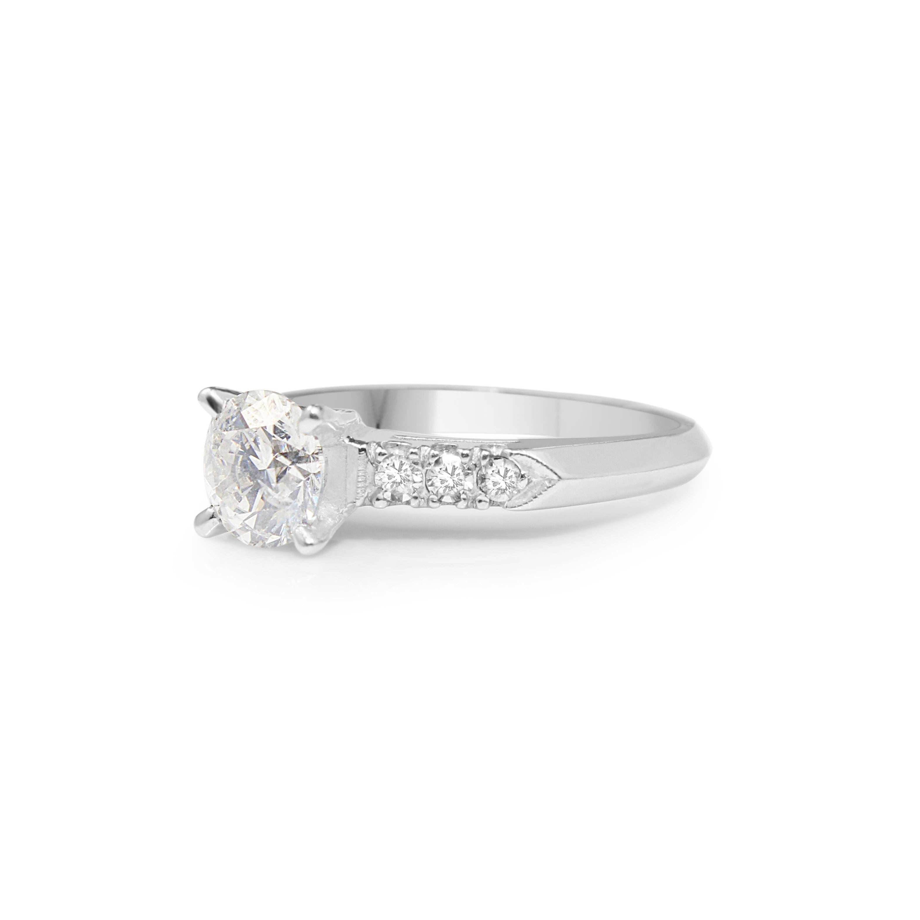 vintage style diamond ring in 18ct white gold Australia