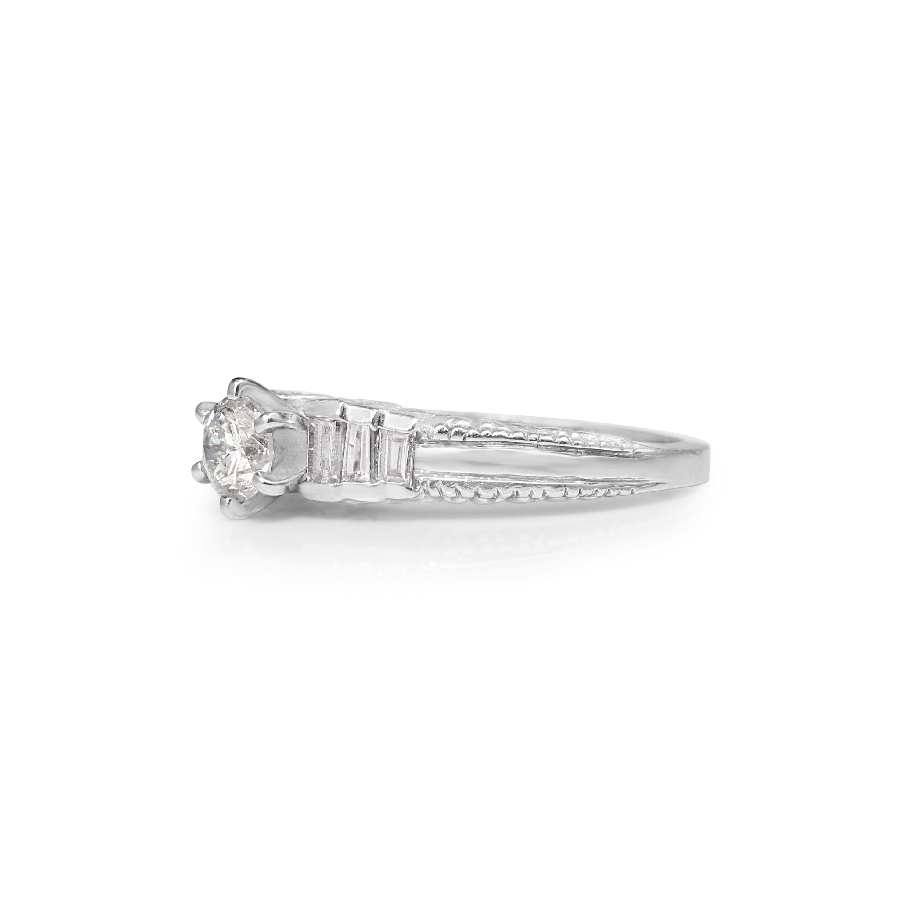Classic Platinum Vintage Diamond Solitaire Ring