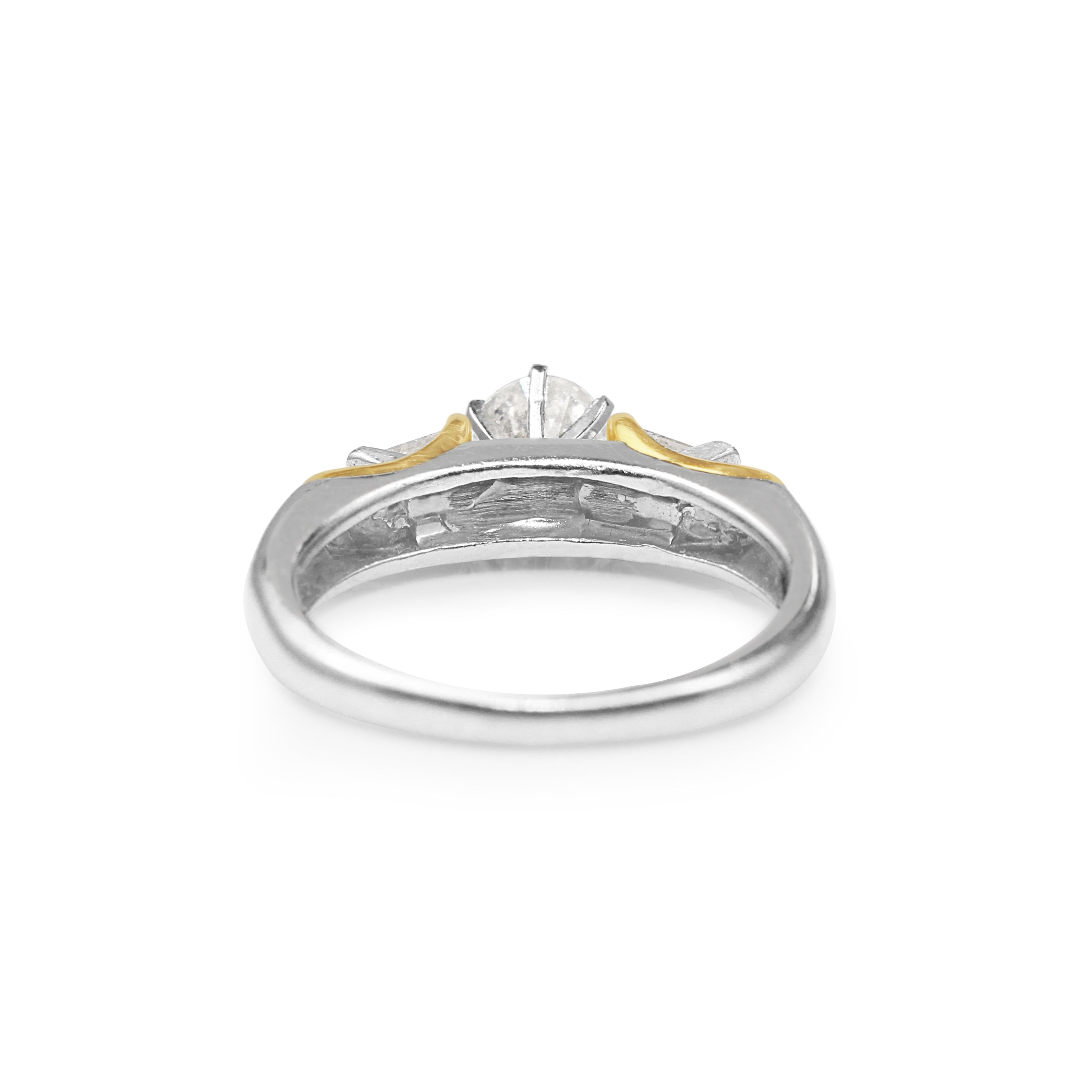 Platinum & 18ct Yellow Gold Diamond Solitaire Engagement Ring
