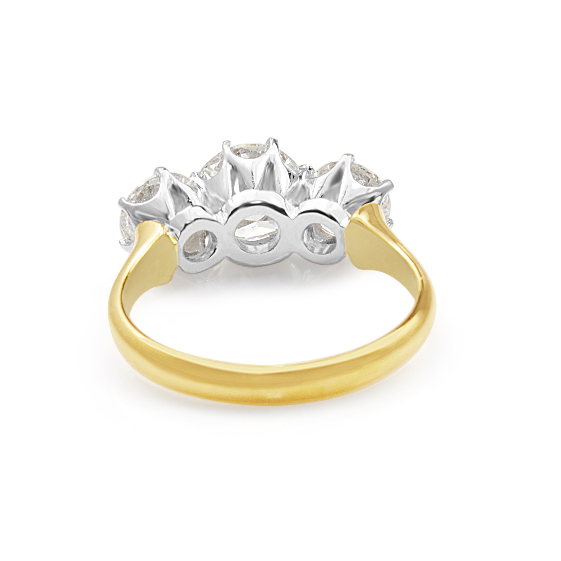 18ct Yellow & White Gold 3 Stone Diamond Ring