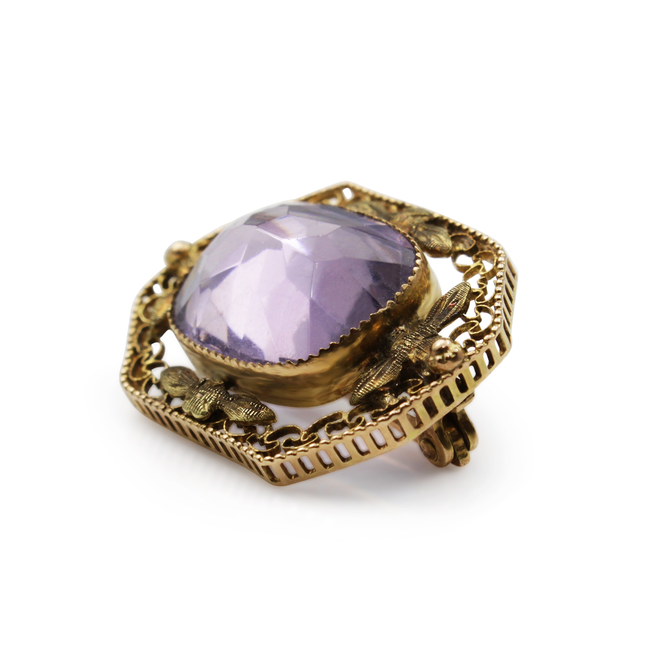 antique amethyst gemstone brooch Australia