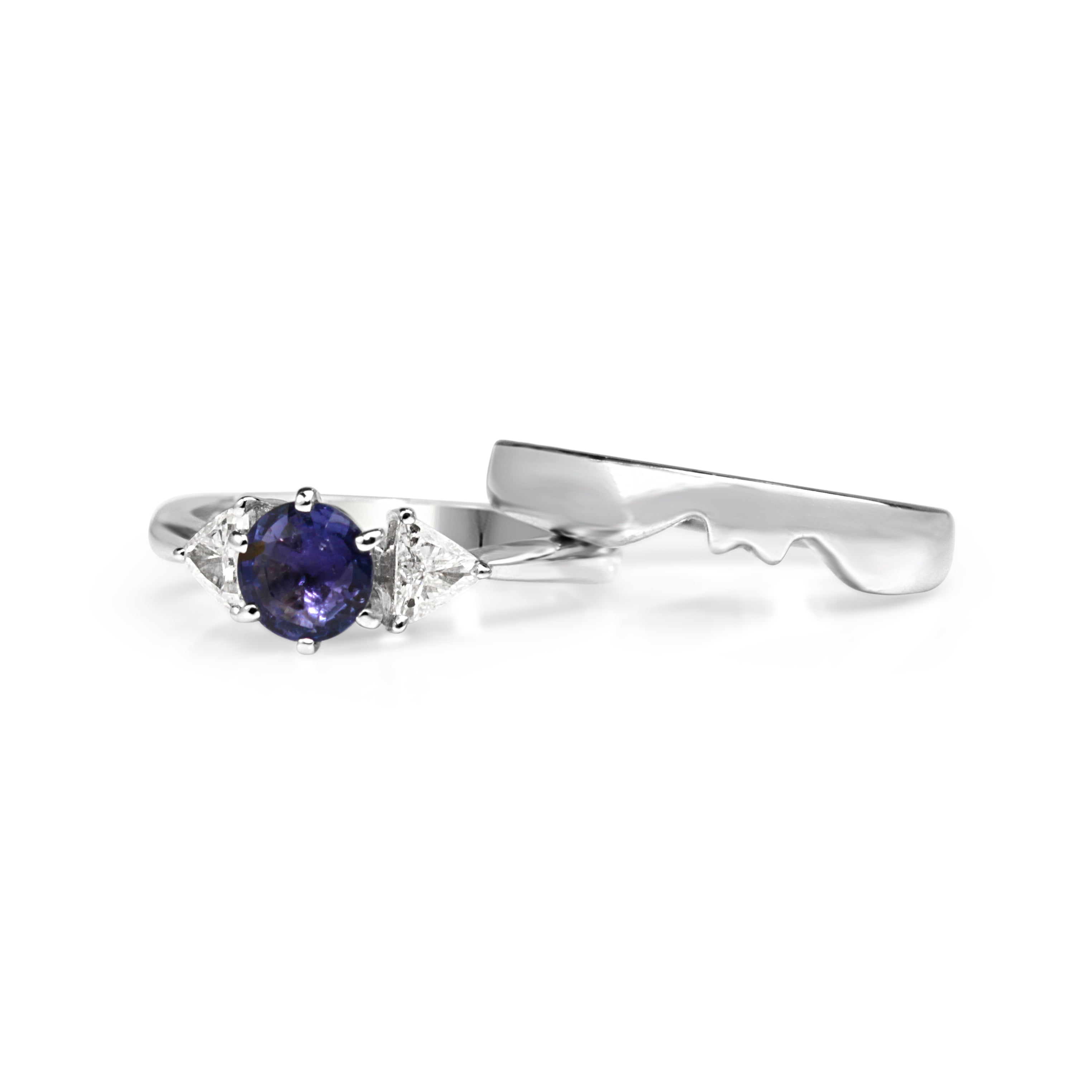 Luxury Sapphire & Diamond Ring on Hand