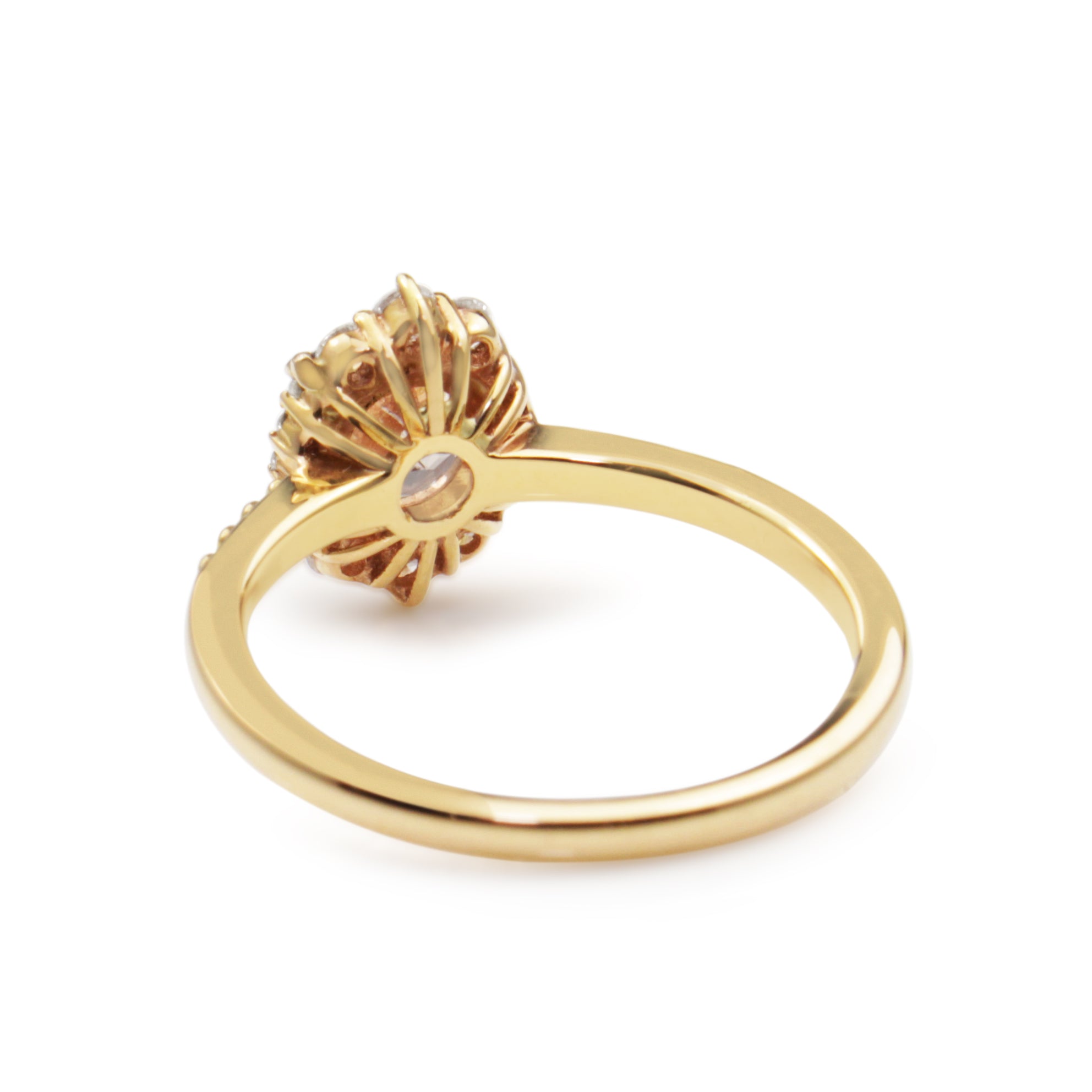 18ct Yellow Gold Morganite and Diamond Ring