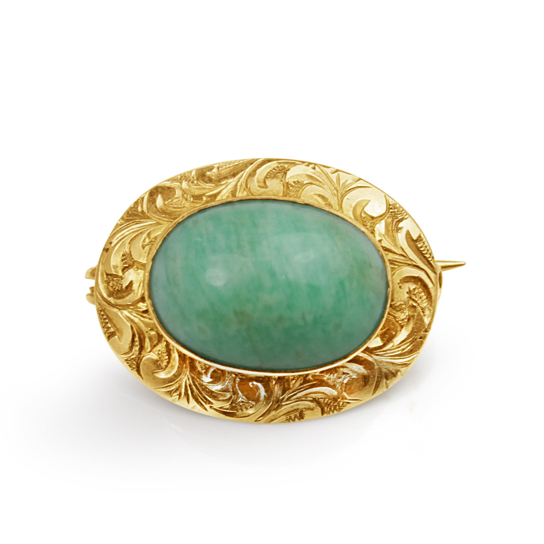 10ct yellow gold jade brooch Australia vintage jade jewellery Melbourne green jade gold brooch luxury