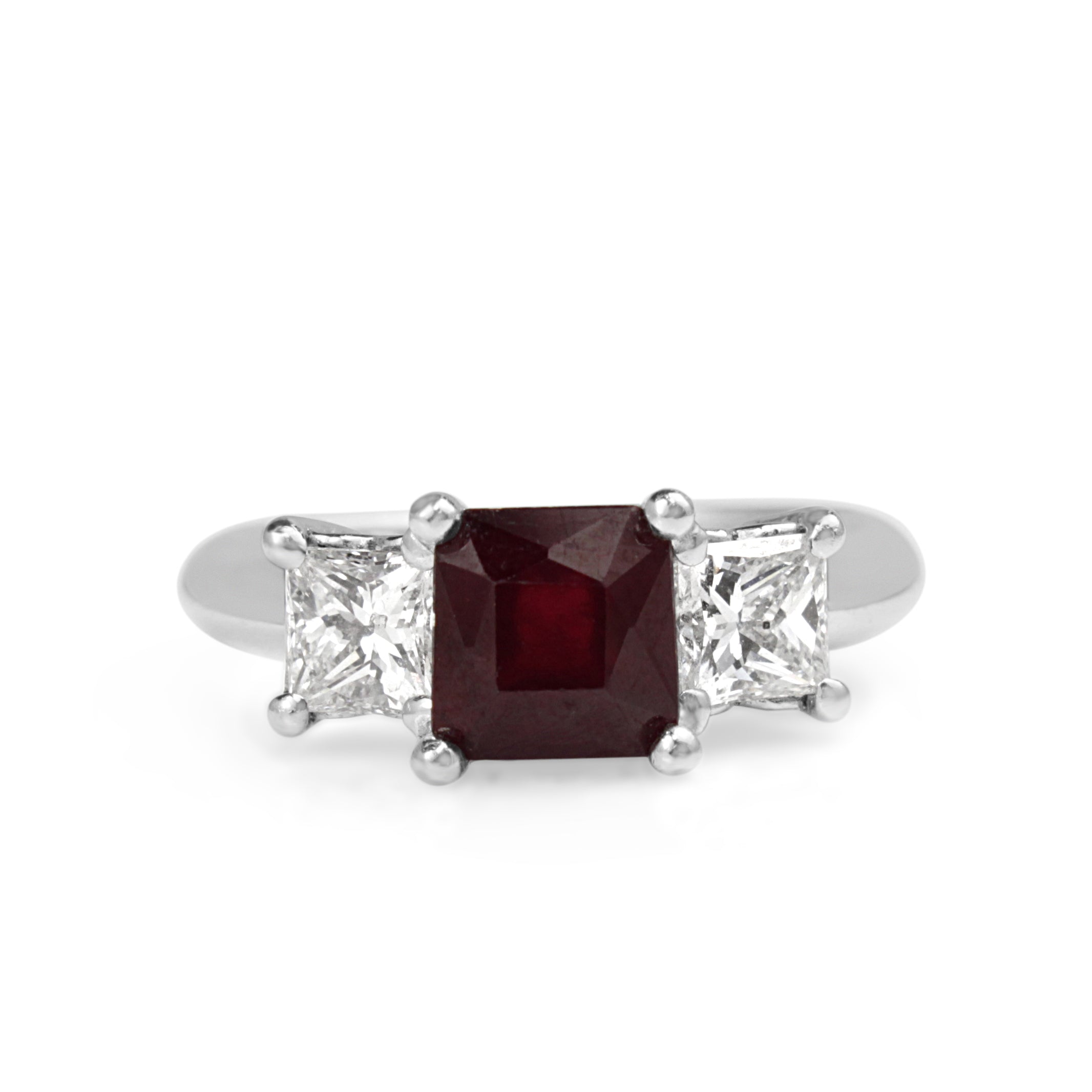 18ct white gold ruby diamond engagement ring Australia
