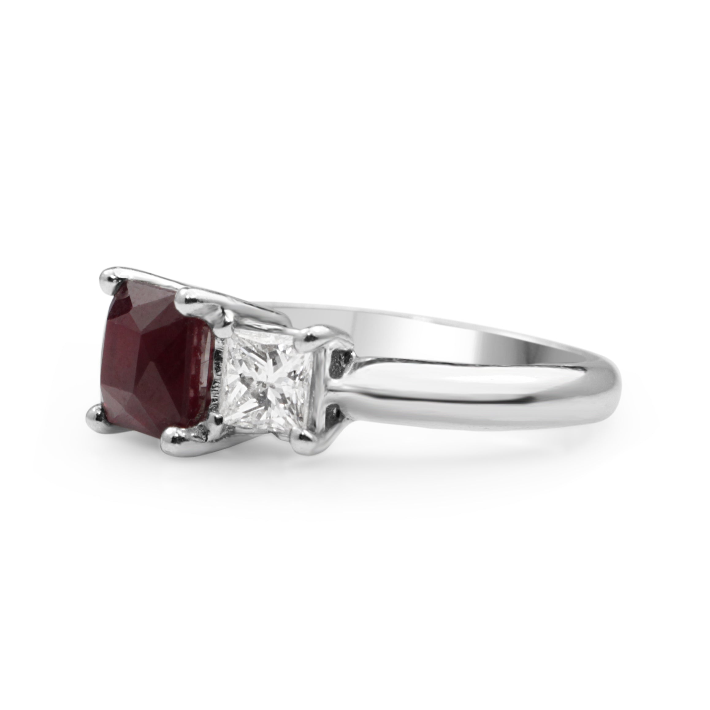 three stone ring ruby and diamond precious jewellery