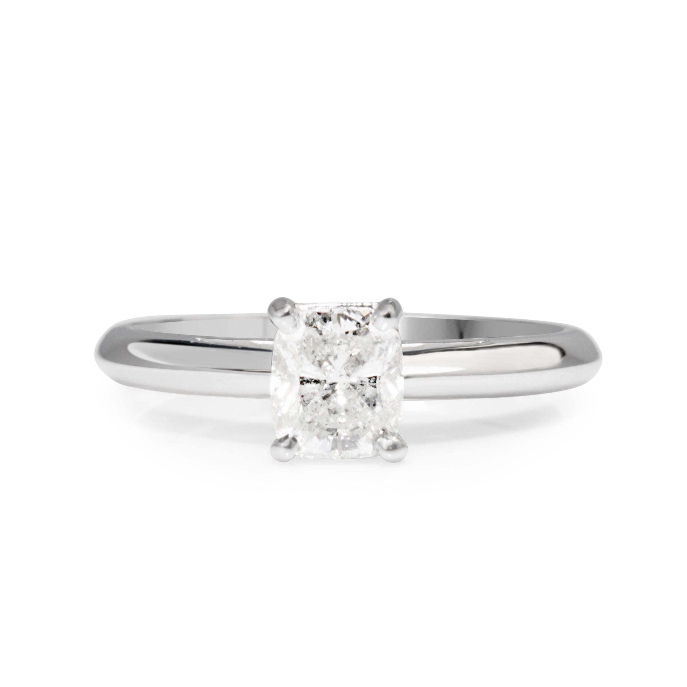 18ct white gold cushion diamond solitaire engagement ring Australia