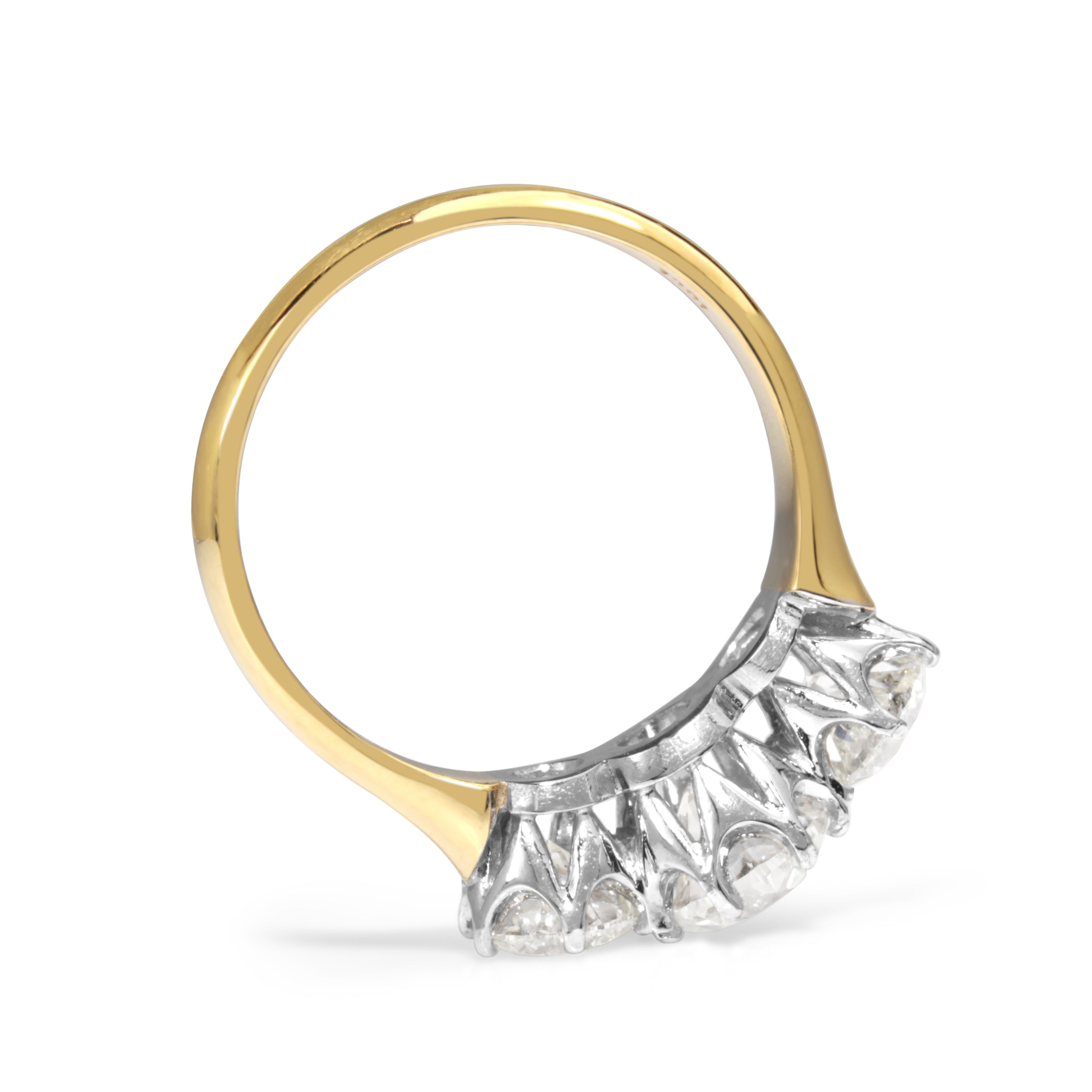18ct Yellow & White Gold 3 Stone Diamond Ring