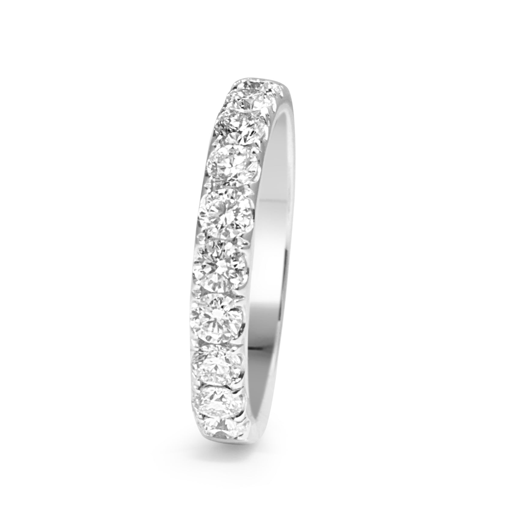 18ct White Gold .90ct Diamond Half Hoop Band