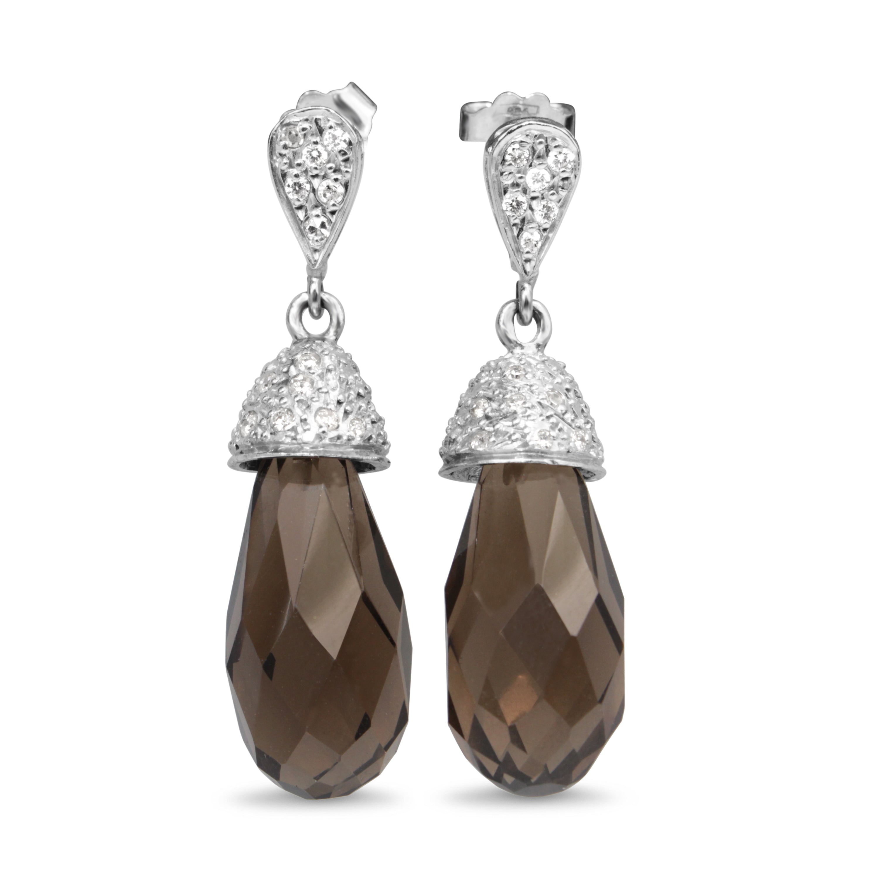 18ct white gold diamond drop earrings product photo