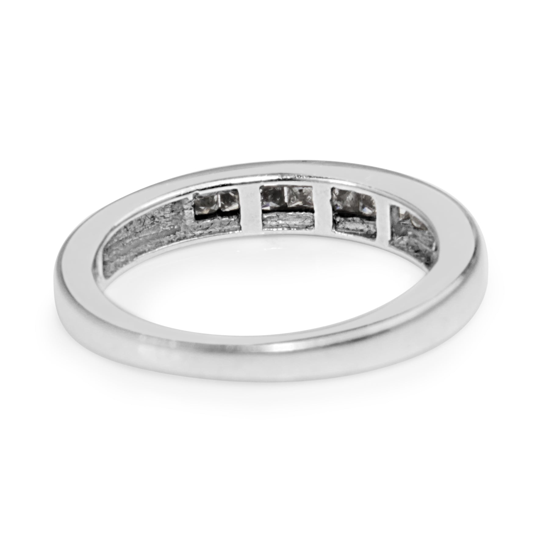 14ct White Gold Vintage Channel Set Diamond Band