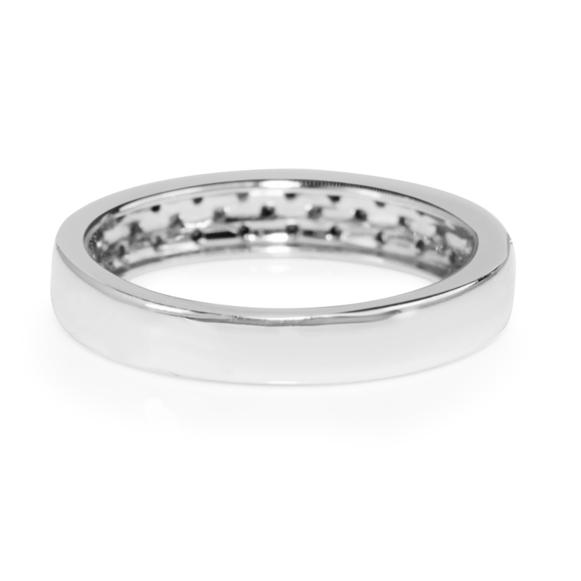 9ct White Gold Diamond Cluster Band