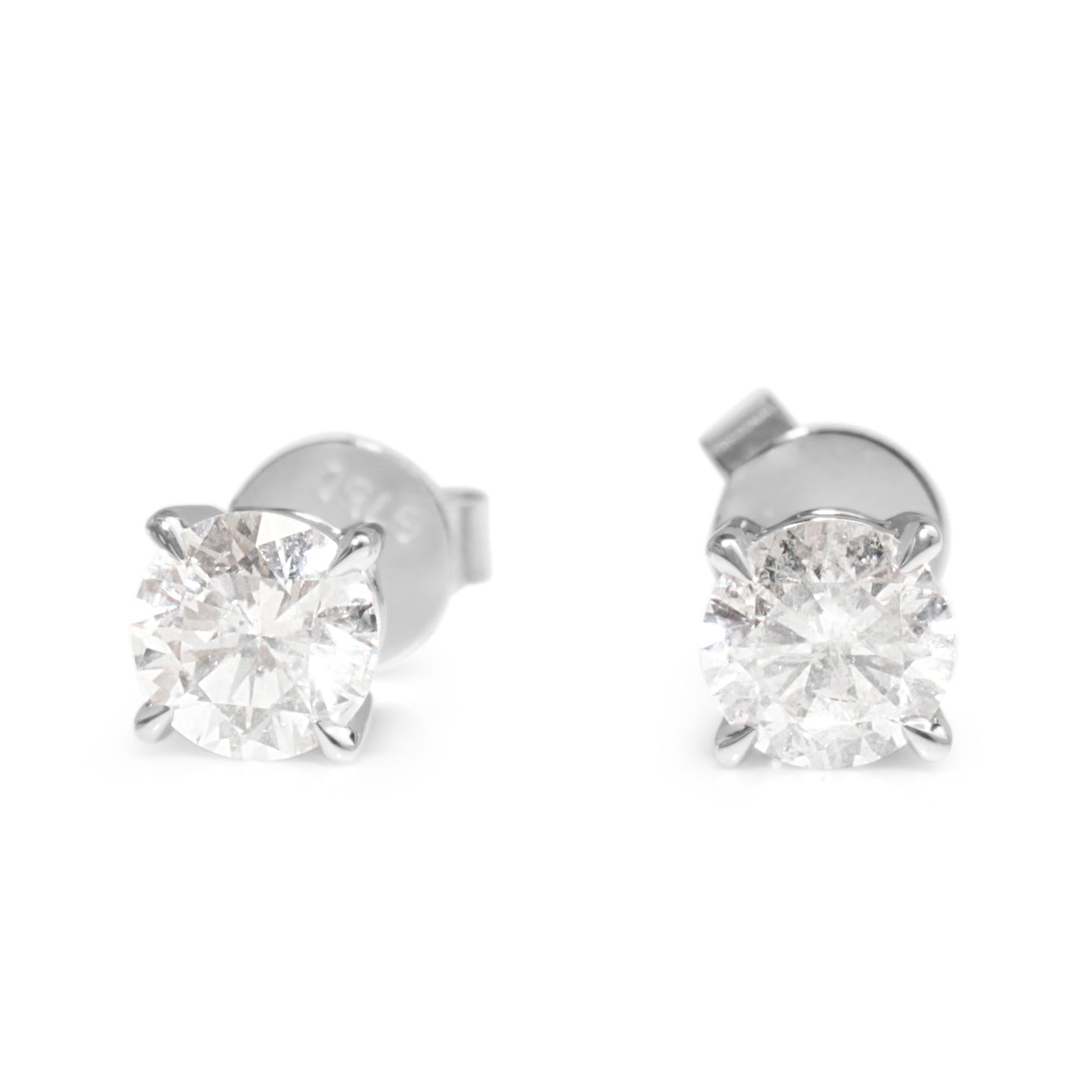 18ct White Gold .72pt Diamond Stud Earrings