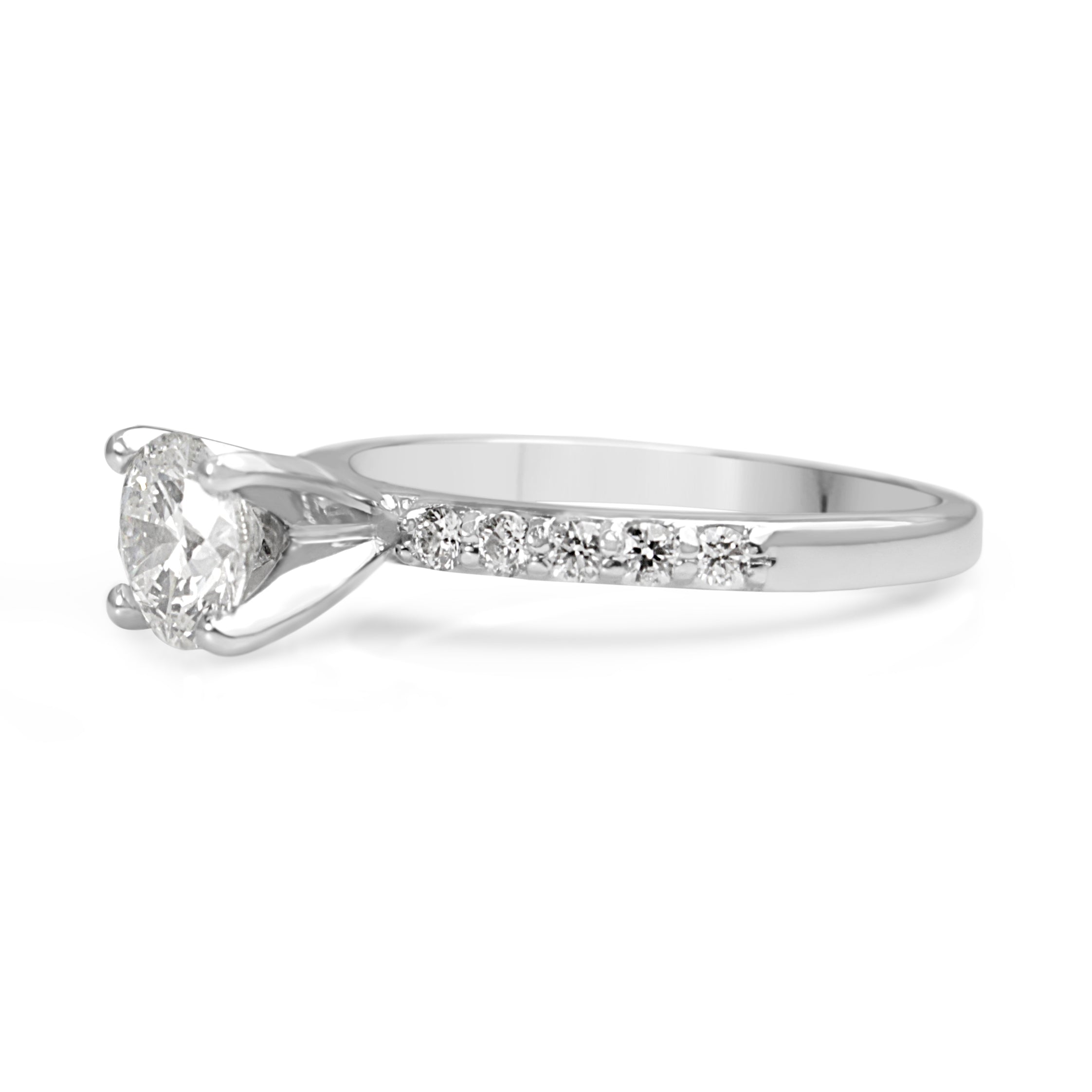 14ct White Gold Diamond Solitaire Ring