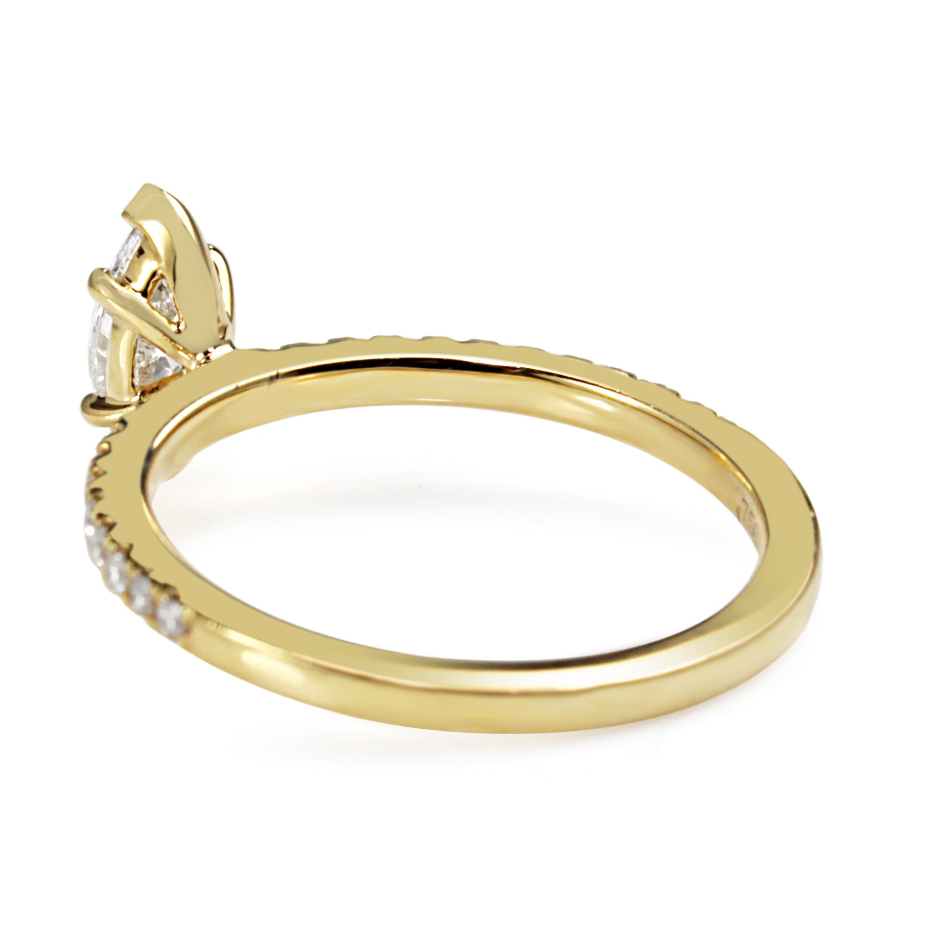 18ct Yellow Gold Marquise Diamond Solitaire Ring