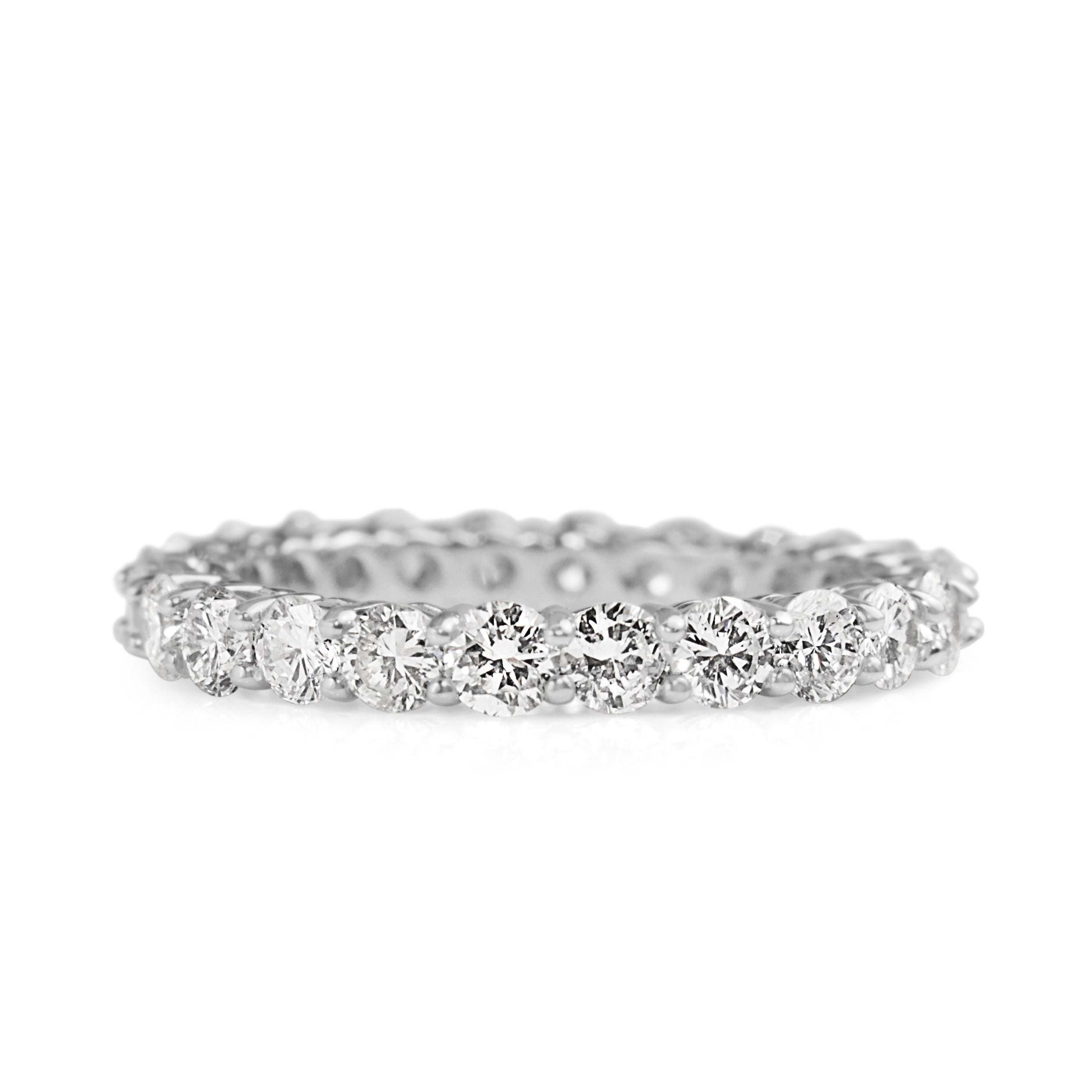 Profile of 2.9mm platinum diamond wedding band