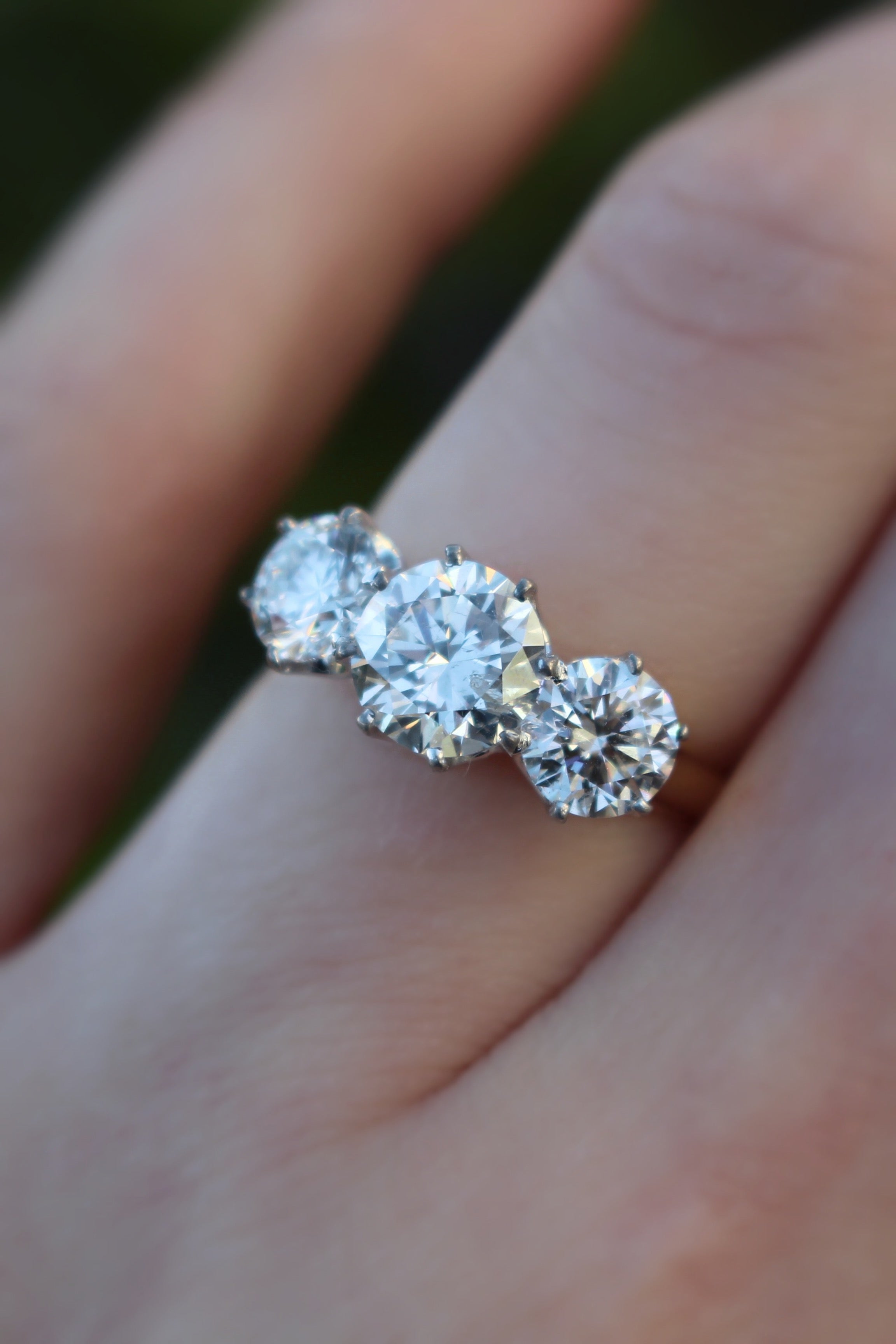 18ct Yellow & White Gold 3 Stone Diamond Ring