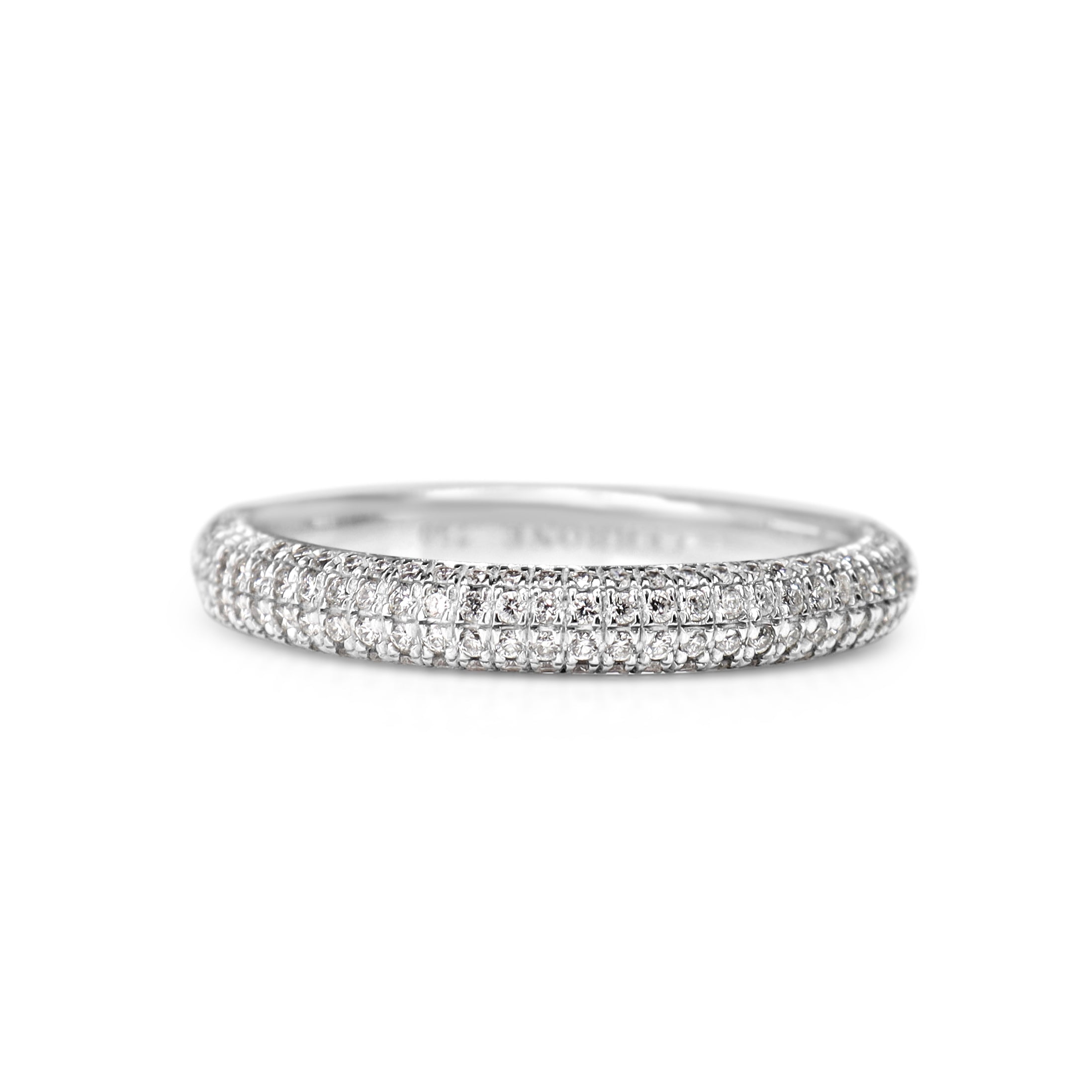18ct white gold Cerrone .35ct pavé diamond wedding band with G colour and Si clarity diamonds