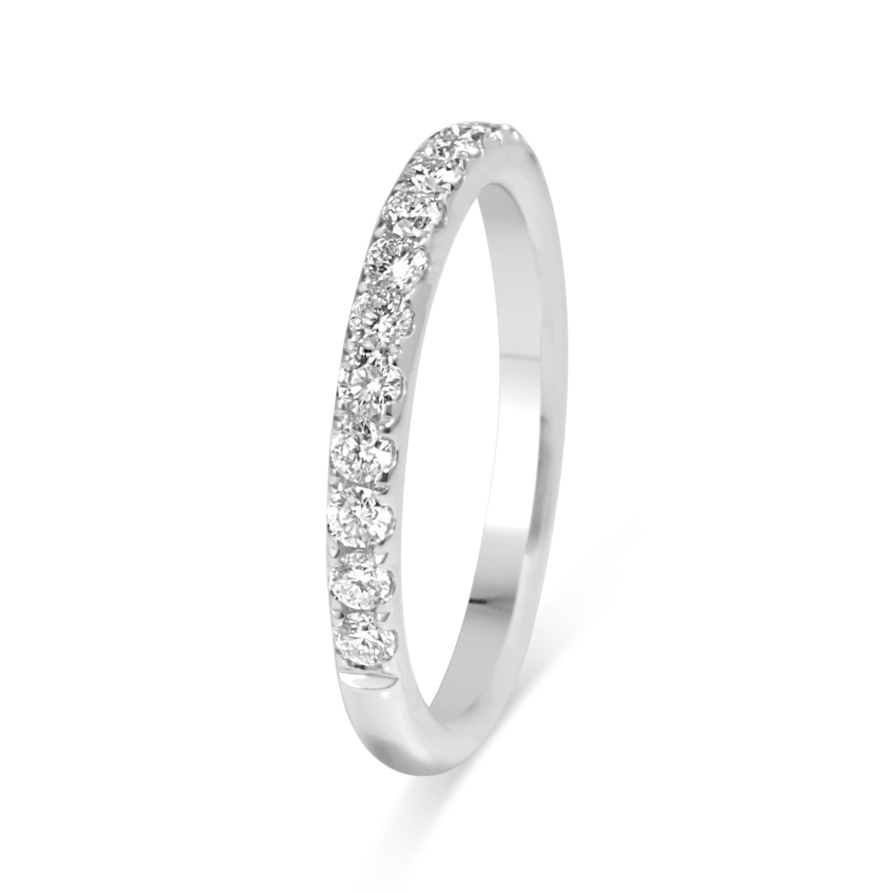 18ct white gold 0.40ct diamond wedding band front view