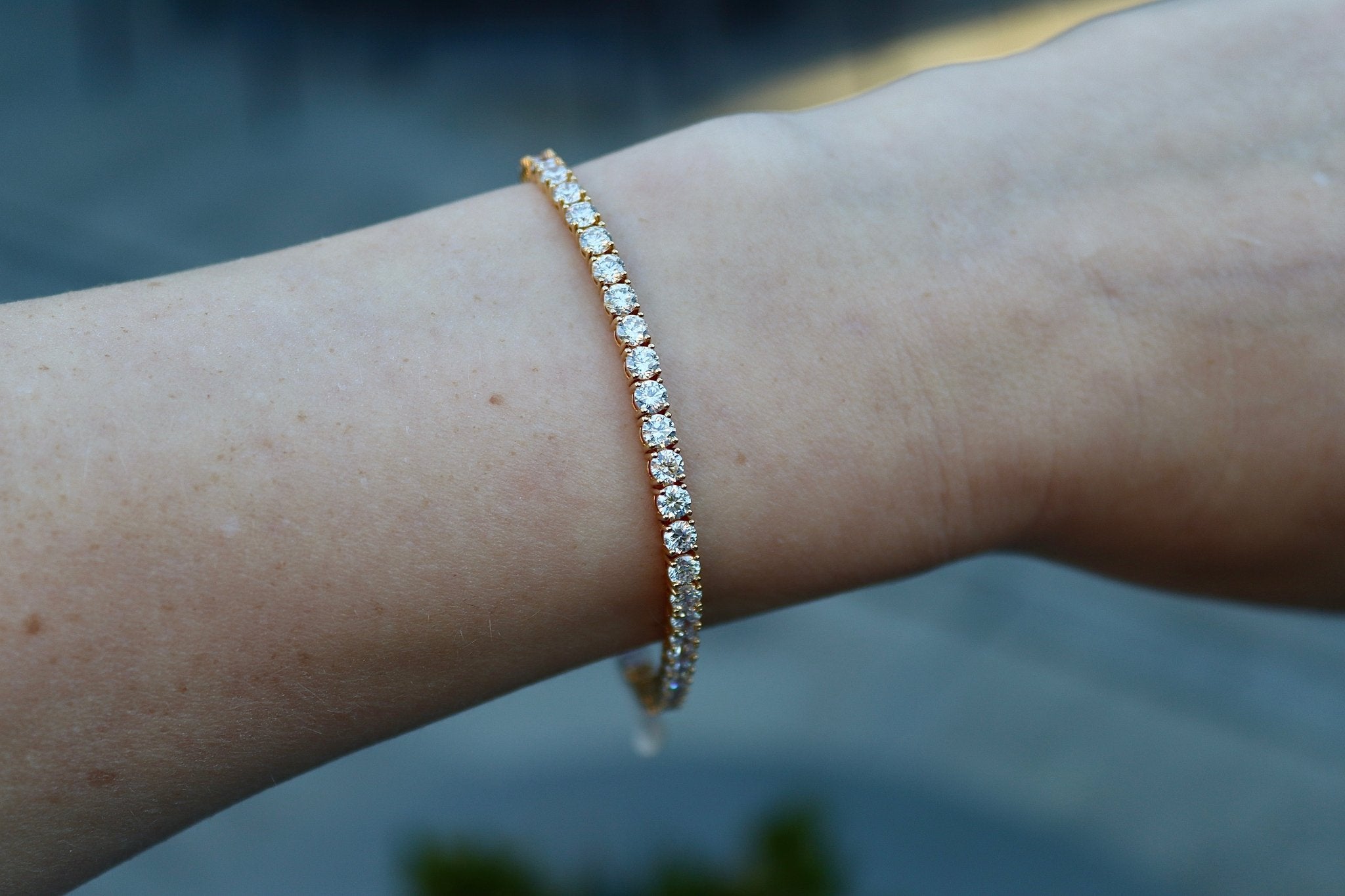 18ct Yellow Gold 7.25ct Lab Grown Diamond Bracelet - Burlington Jewellery