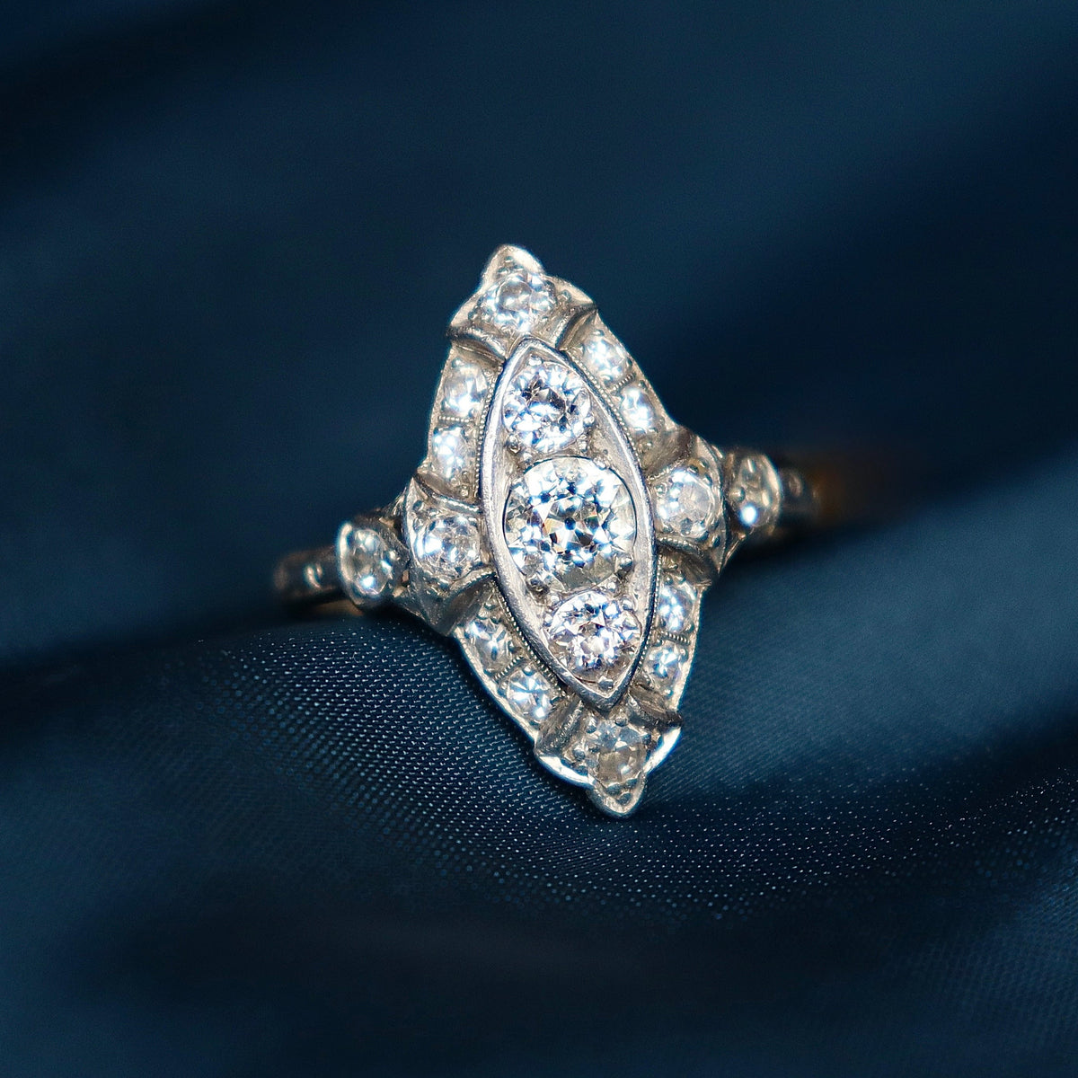 Platinum Art Deco Old Cut Diamond Ring
