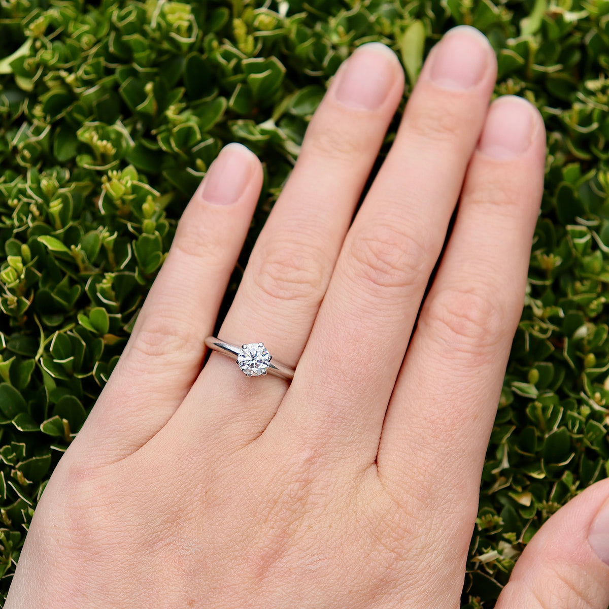 Platinum .80ct Diamond Solitaire Ring - Engraved Tiffany and Co