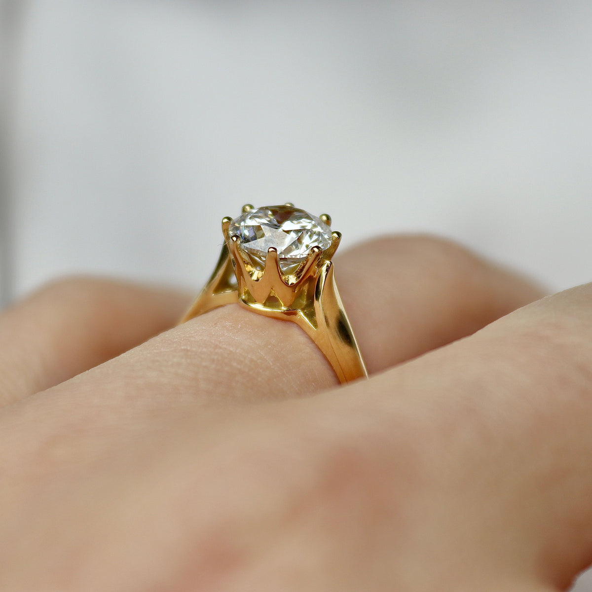 18ct Yellow Gold 6 Claw 2.00ct Lab Grown Diamond Solitaire Ring