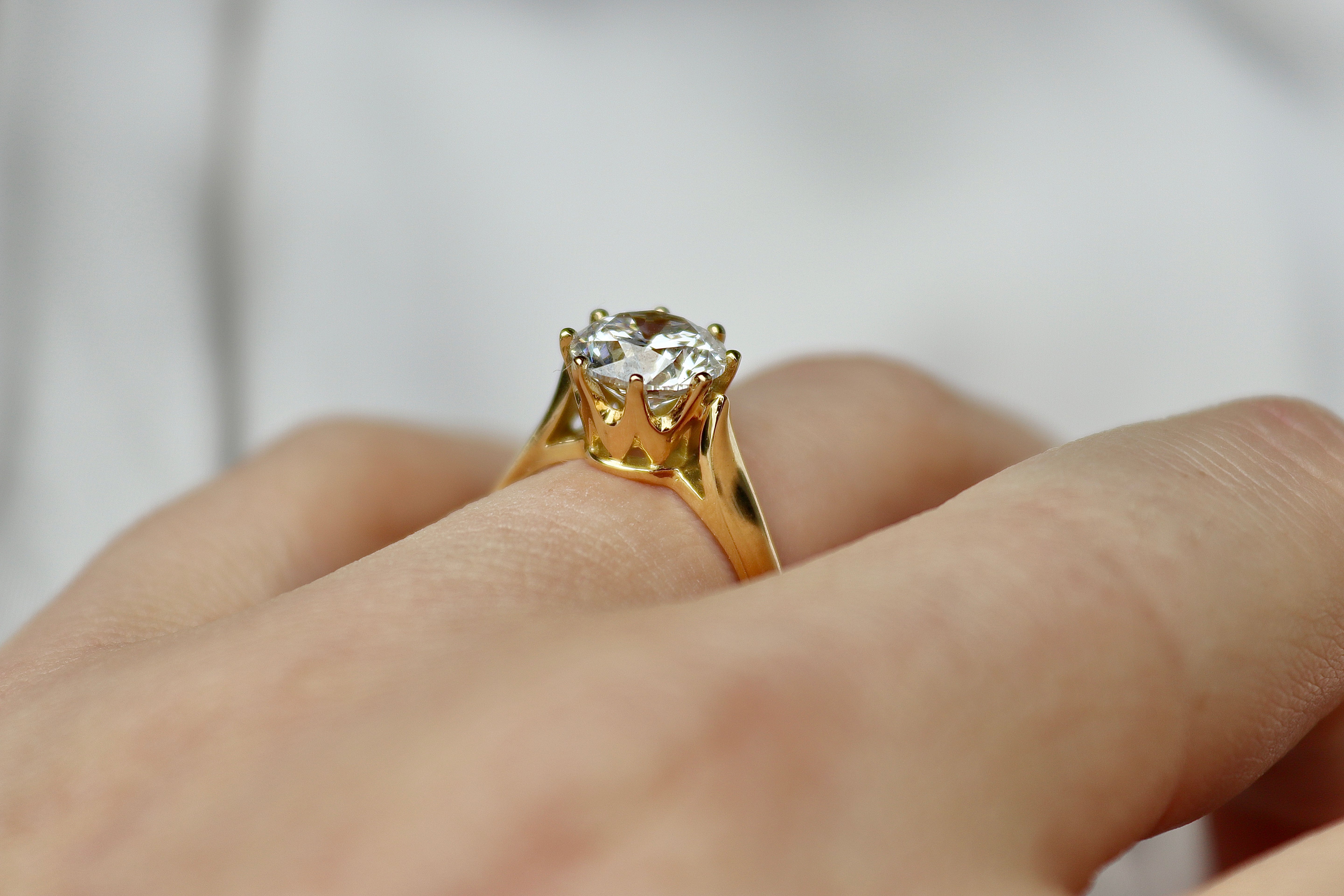 18ct Yellow Gold 6 Claw 2.00ct Lab Grown Diamond Solitaire Ring