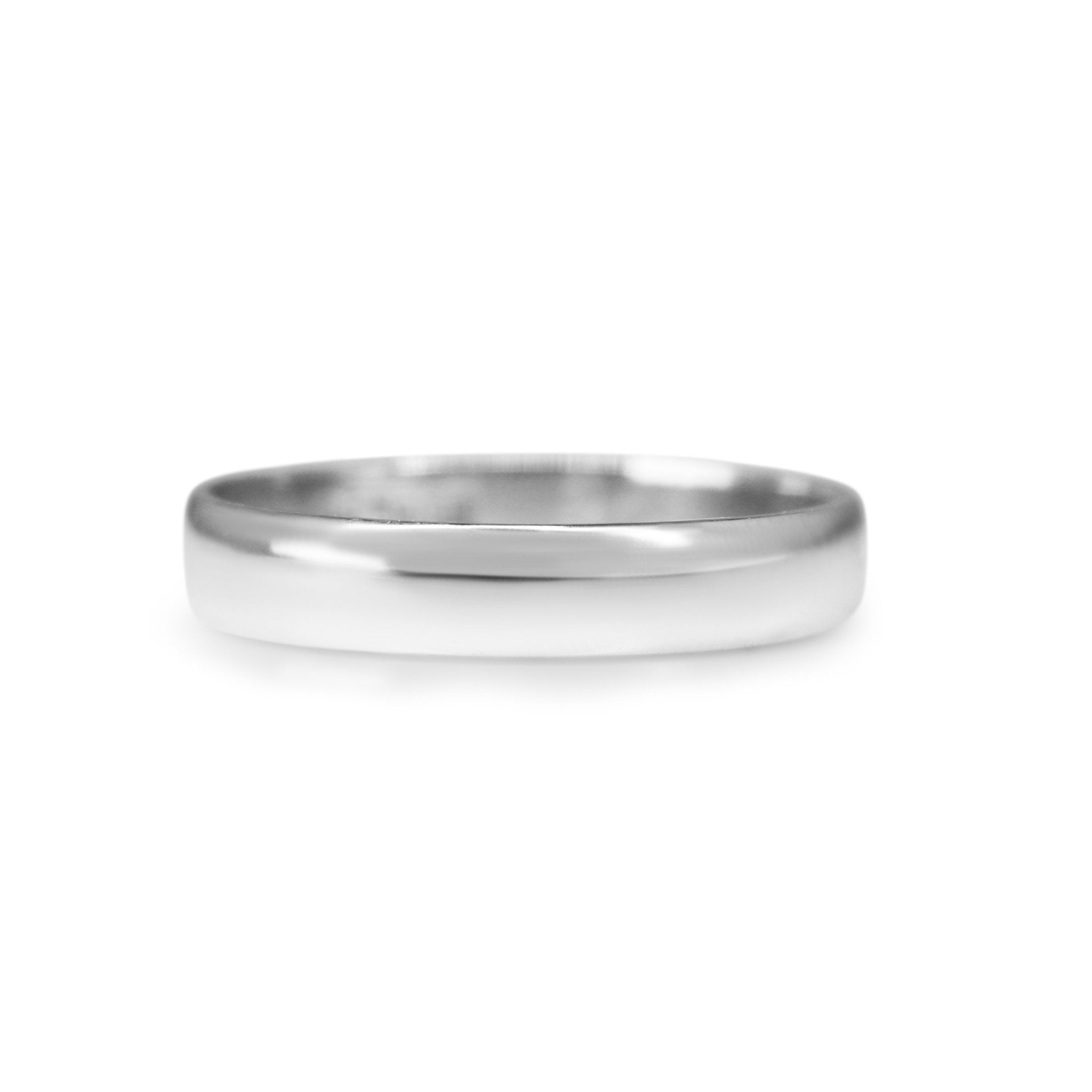 9ct White Gold 3.8mm Band Ring - Burlington Jewellery