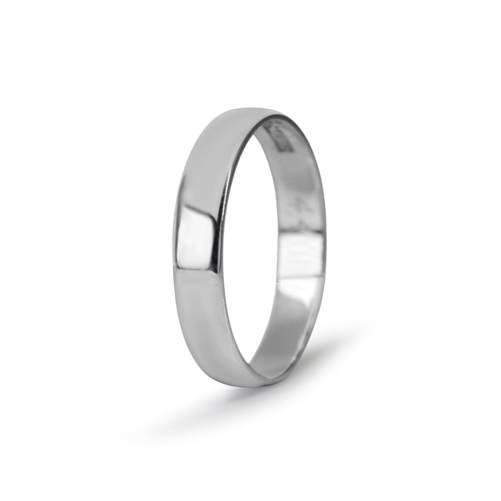 9ct White Gold 3.8mm Band Ring - Burlington Jewellery