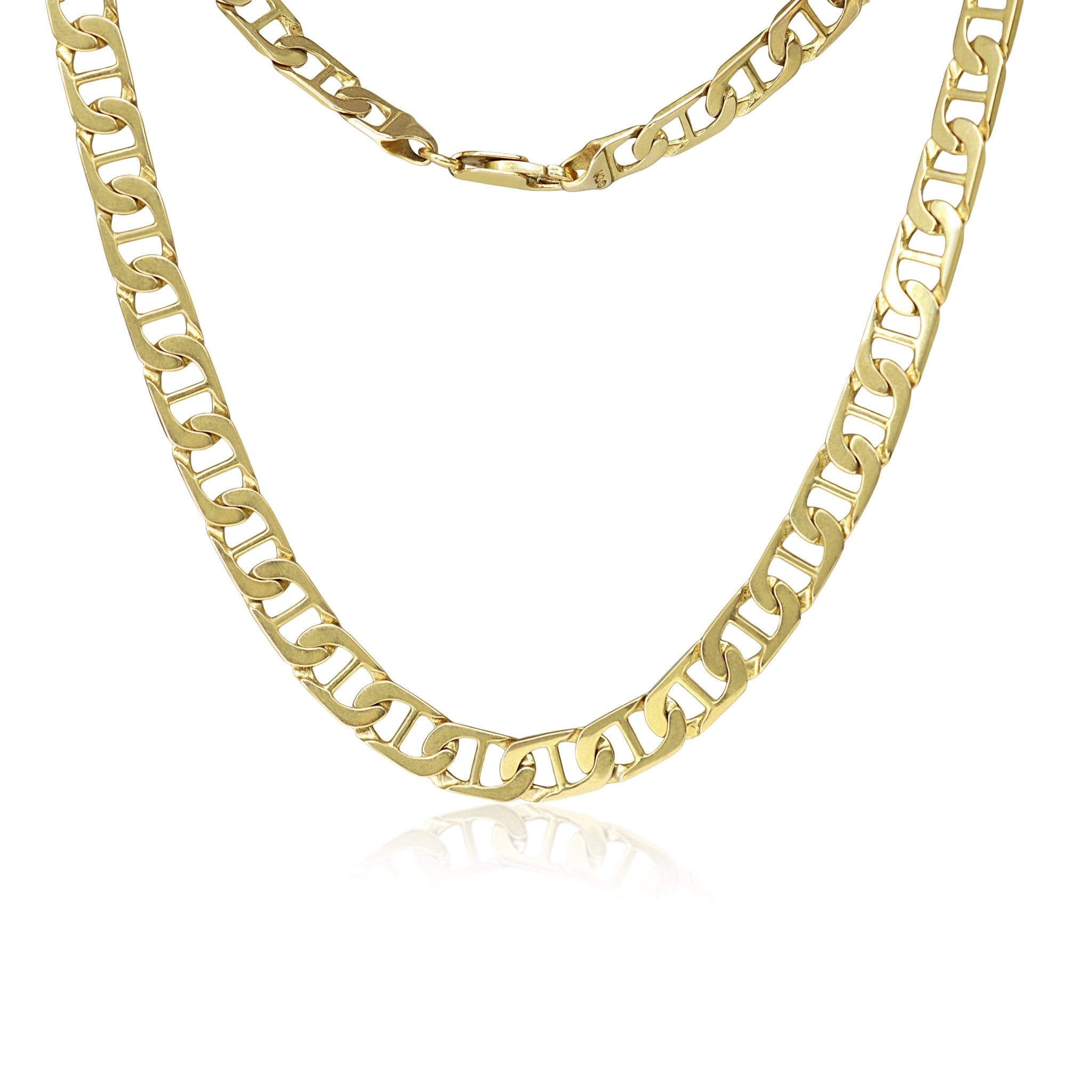 9ct Yellow Gold Fancy Flat Link Chain / Necklace - Burlington Jewellery