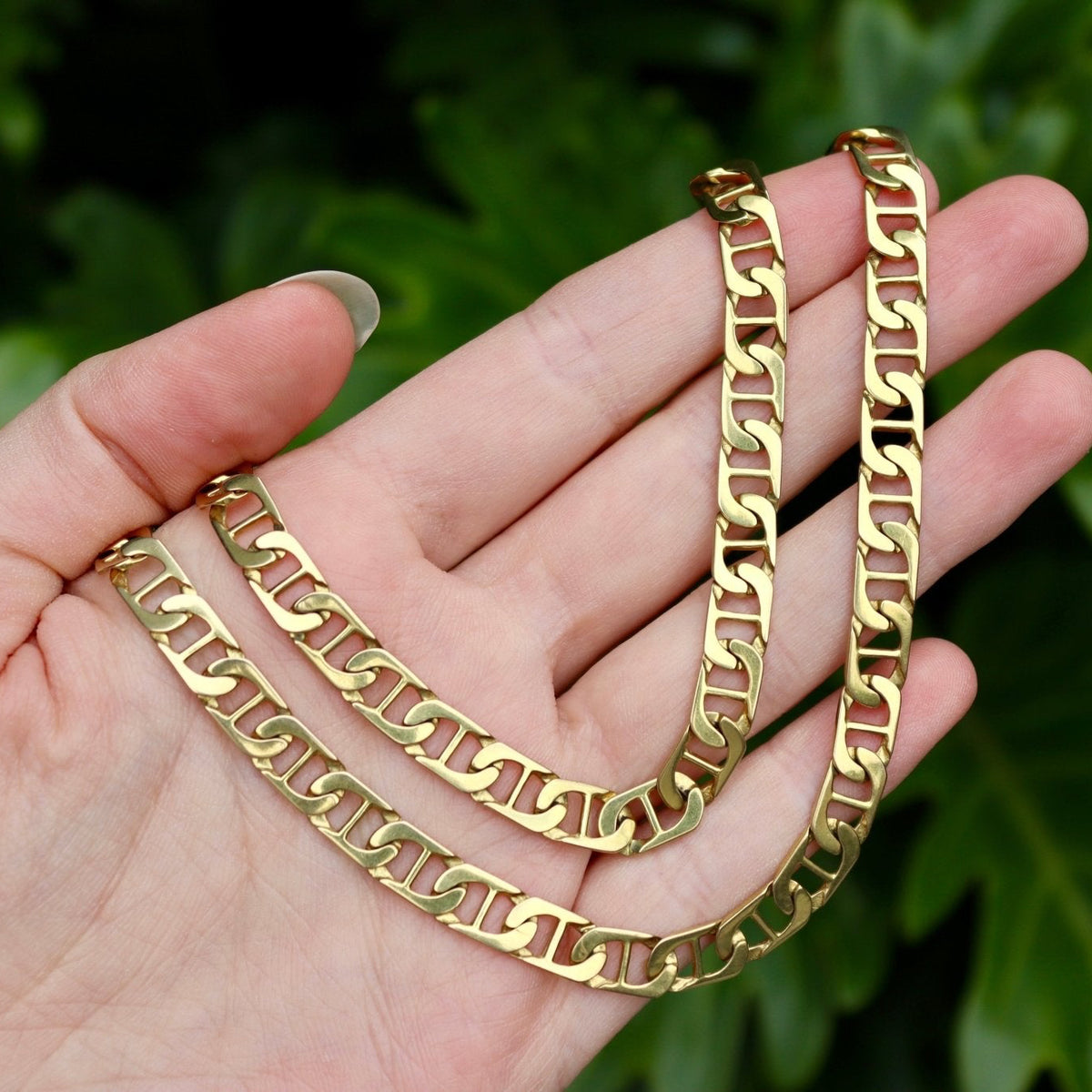 9ct Yellow Gold Fancy Flat Link Chain / Necklace - Burlington Jewellery