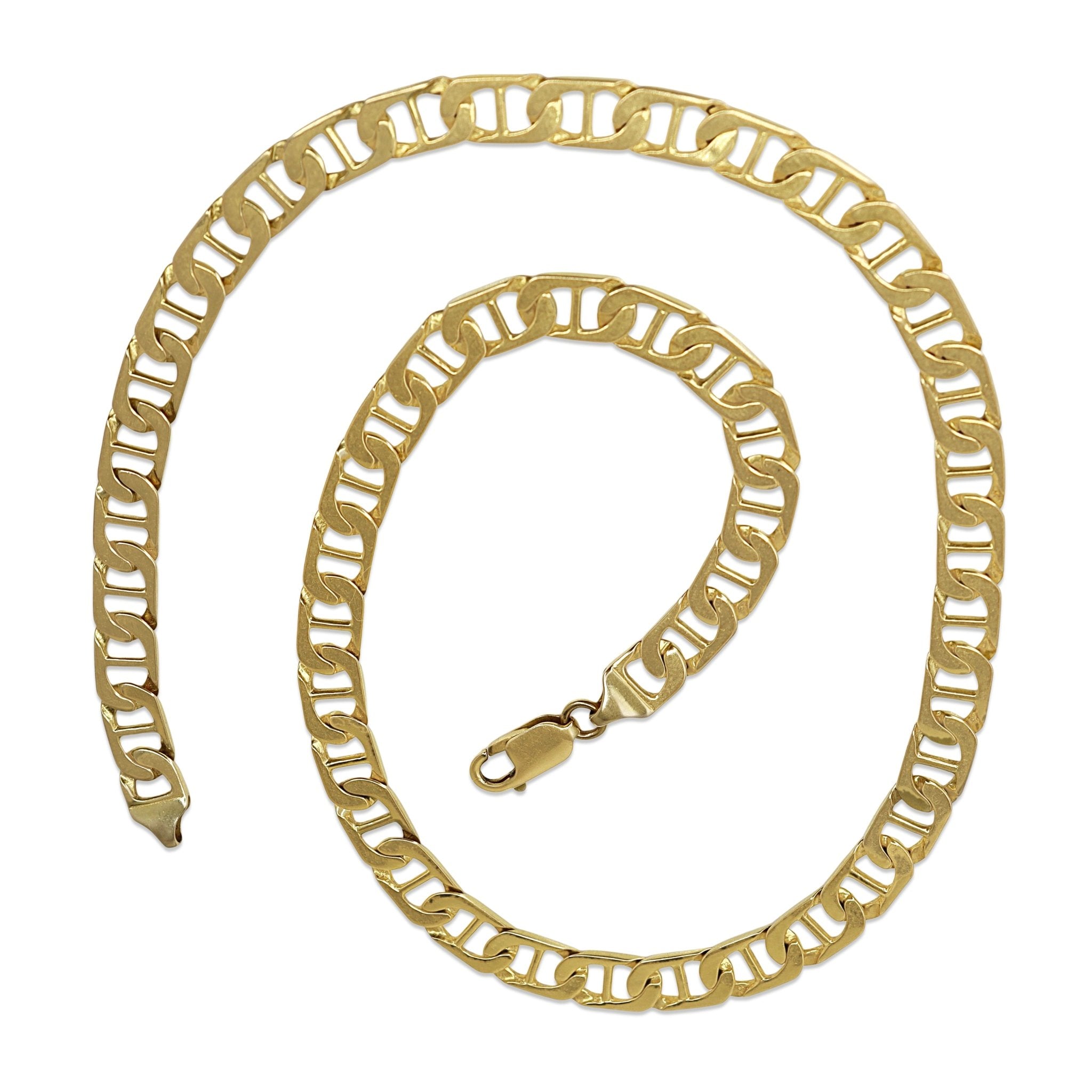 9ct Yellow Gold Fancy Flat Link Chain / Necklace - Burlington Jewellery