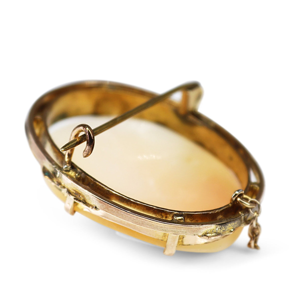 9ct Yellow Gold Lined Cameo Brooch - Burlington Jewellery