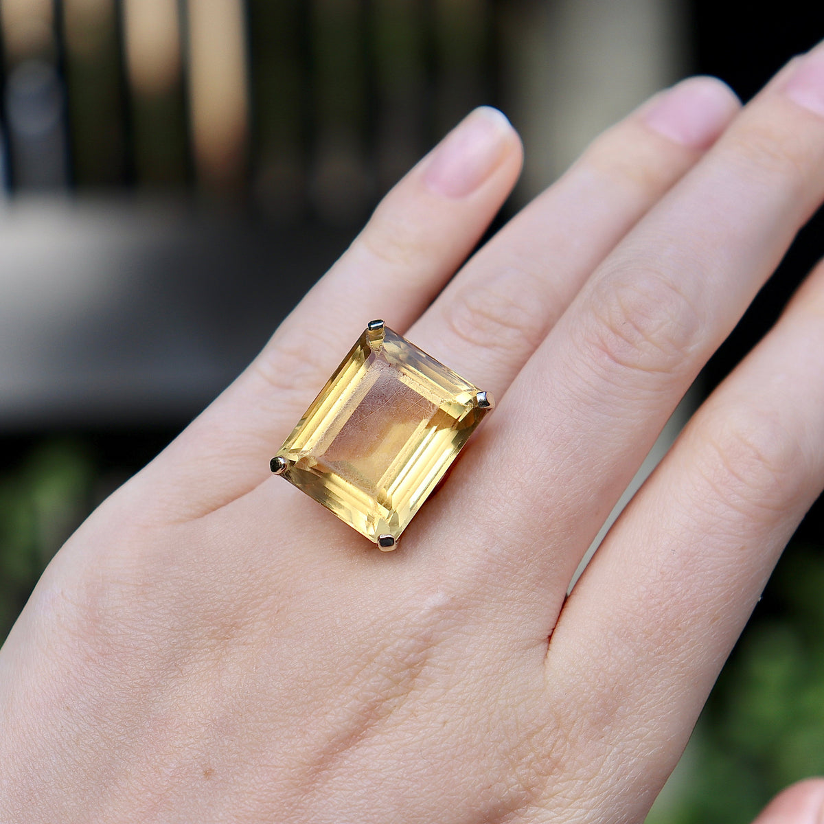 14ct Yellow Gold Citrine Cocktail Ring