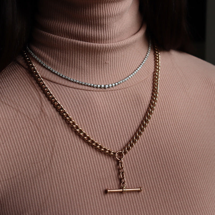 Platinum 3.00ct Graduated Diamond Tennis Necklace
