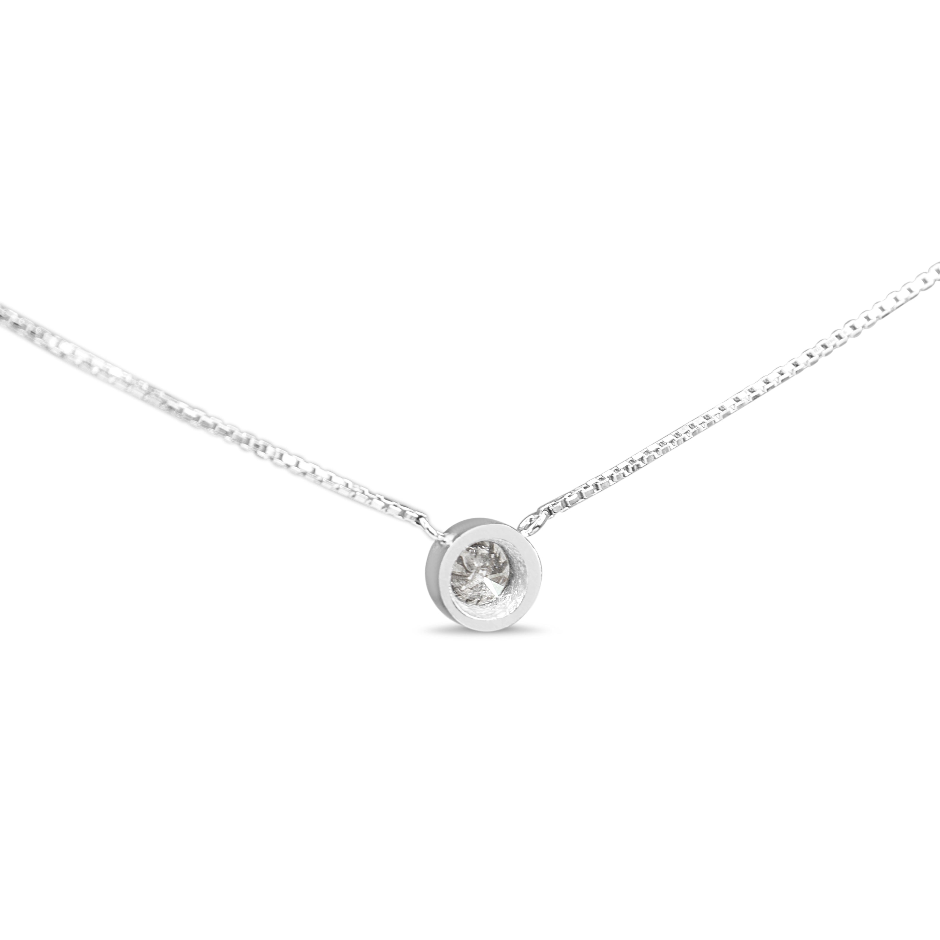 Platinum .32ct Diamond Solitaire Bezel Necklace