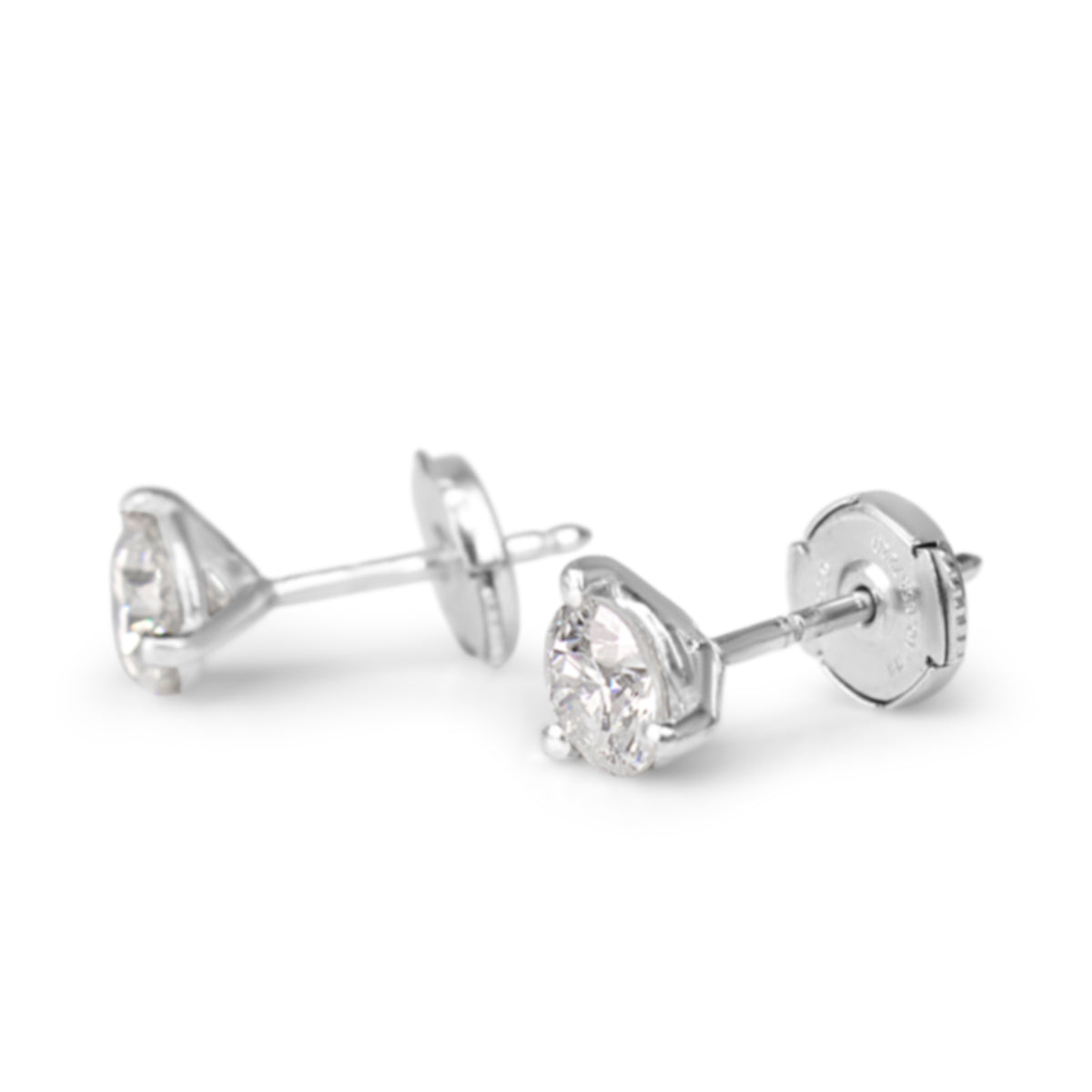 Platinum 1.00ct Diamond Stud Earrings