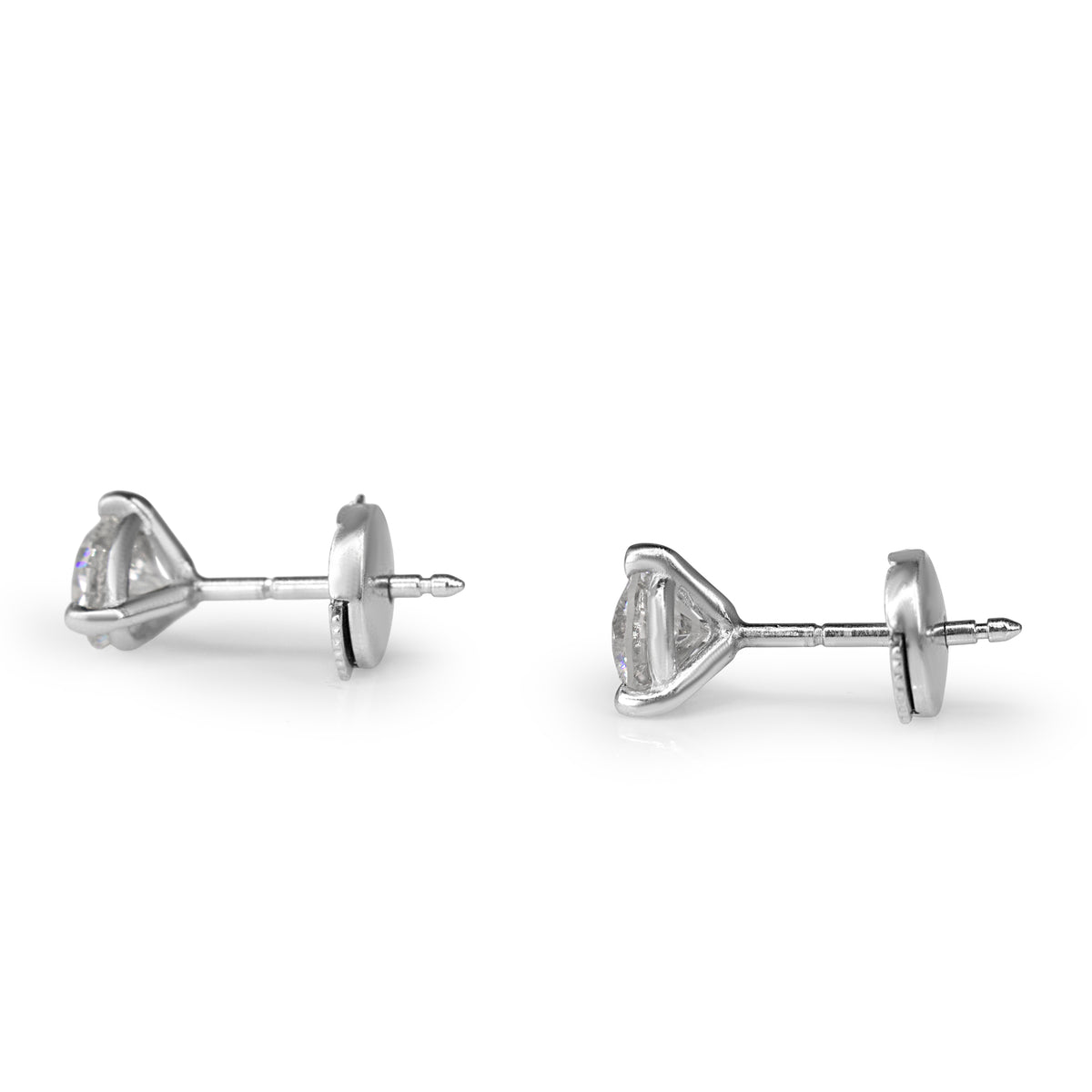 Platinum 1.00ct Diamond Stud Earrings