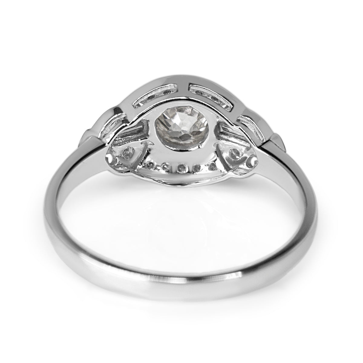 14ct White Gold Art Deco Old Cut Diamond Ring